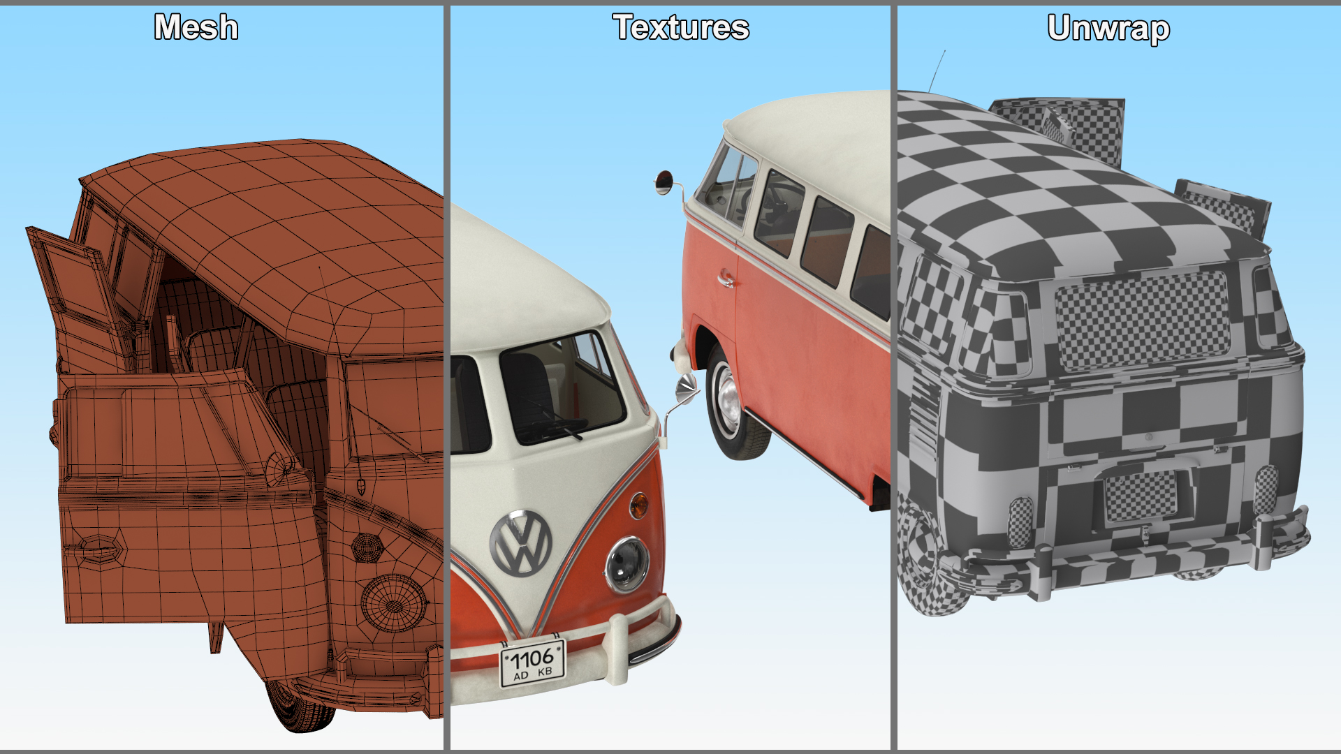 Volkswagen Type 2 T1 Bus 3D model