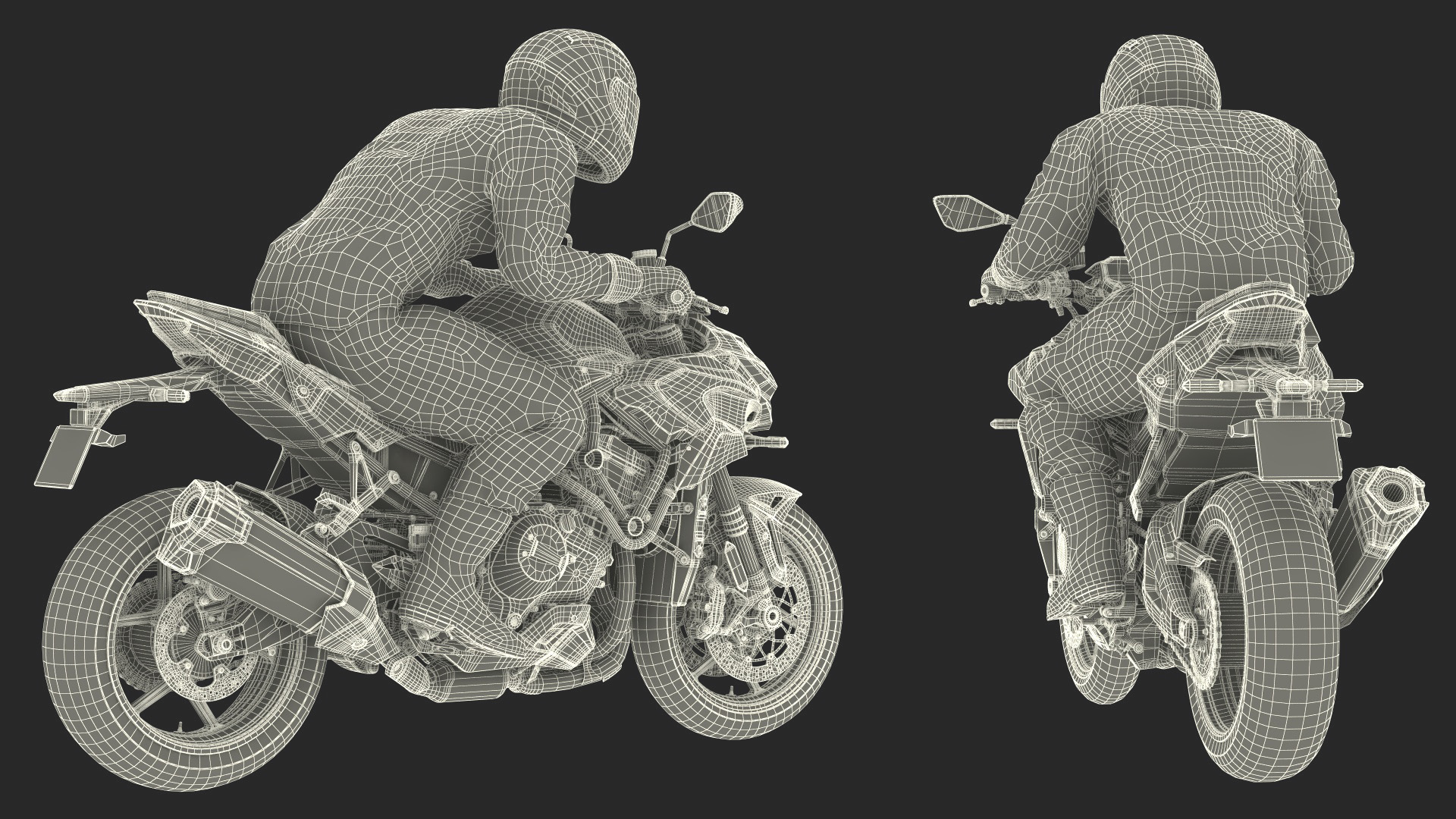 Motorcycle Racer with Sport Motorbike 3D