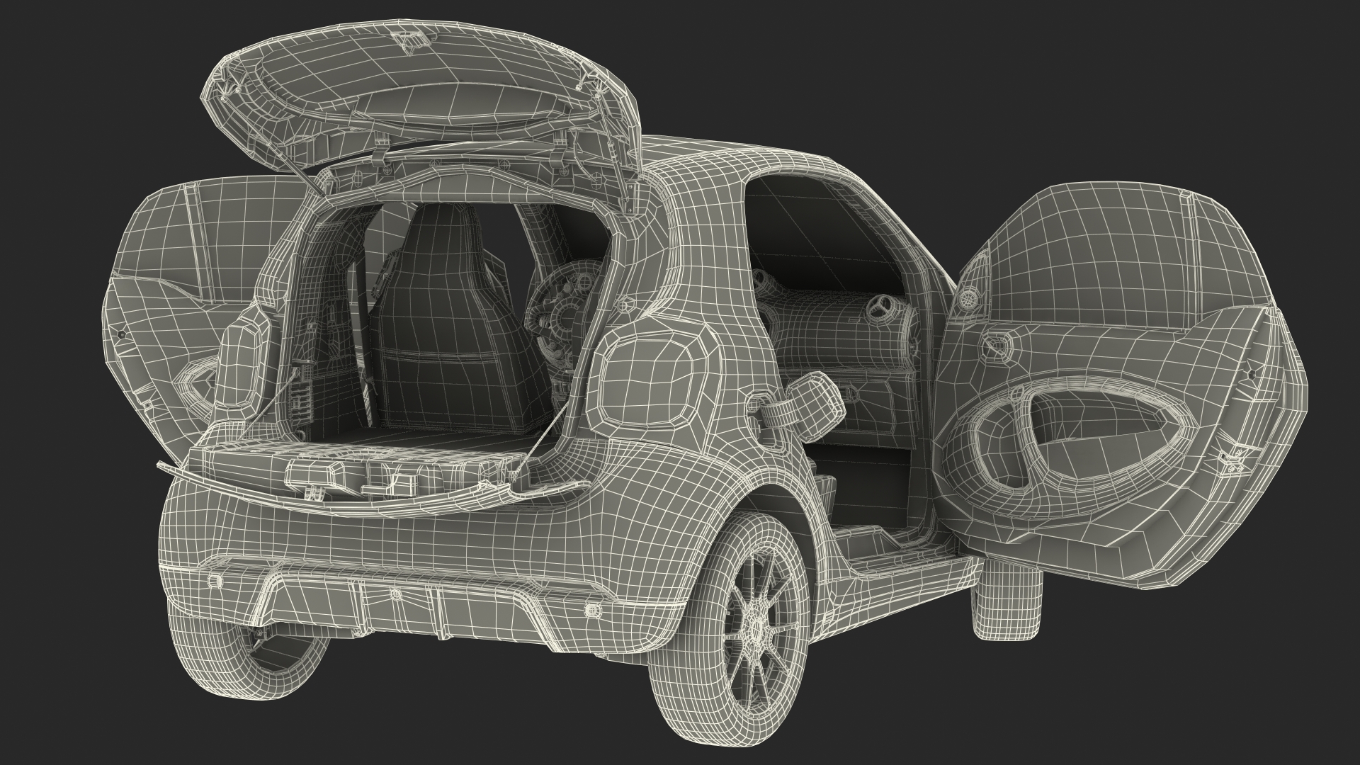3D Electric Coupe Rigged