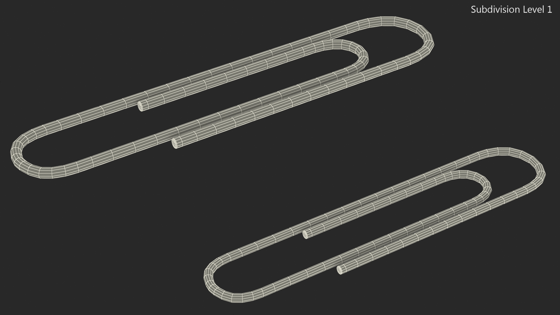 Paper Clip Oval Shape Metal 3D