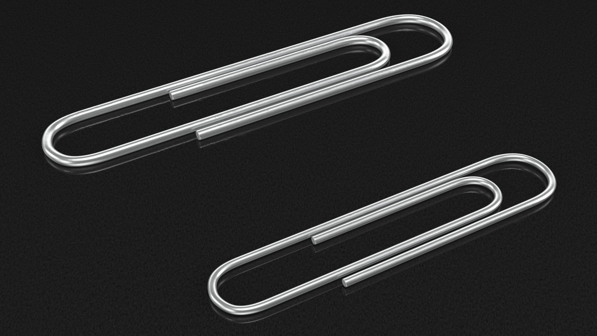 Paper Clip Oval Shape Metal 3D