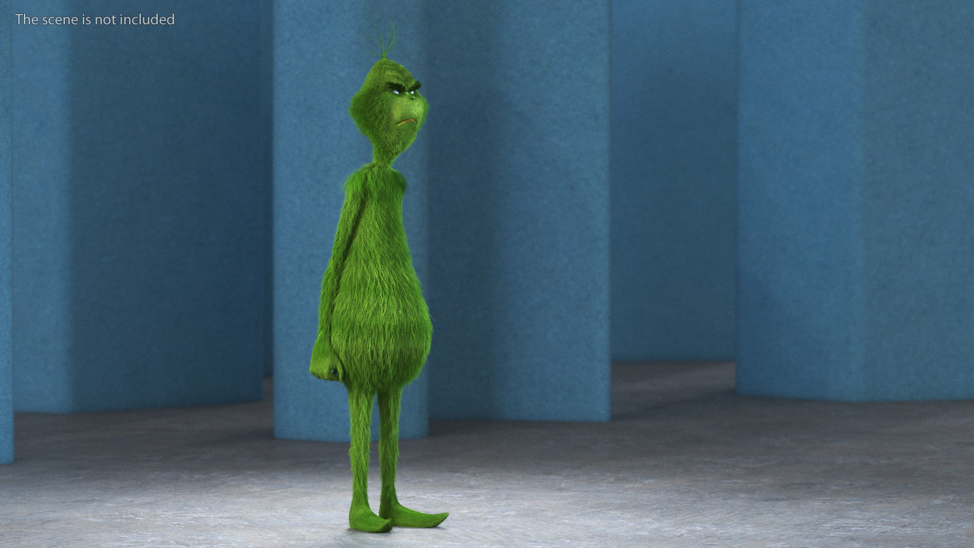 The Grinch Cartoon Character with Fur 3D