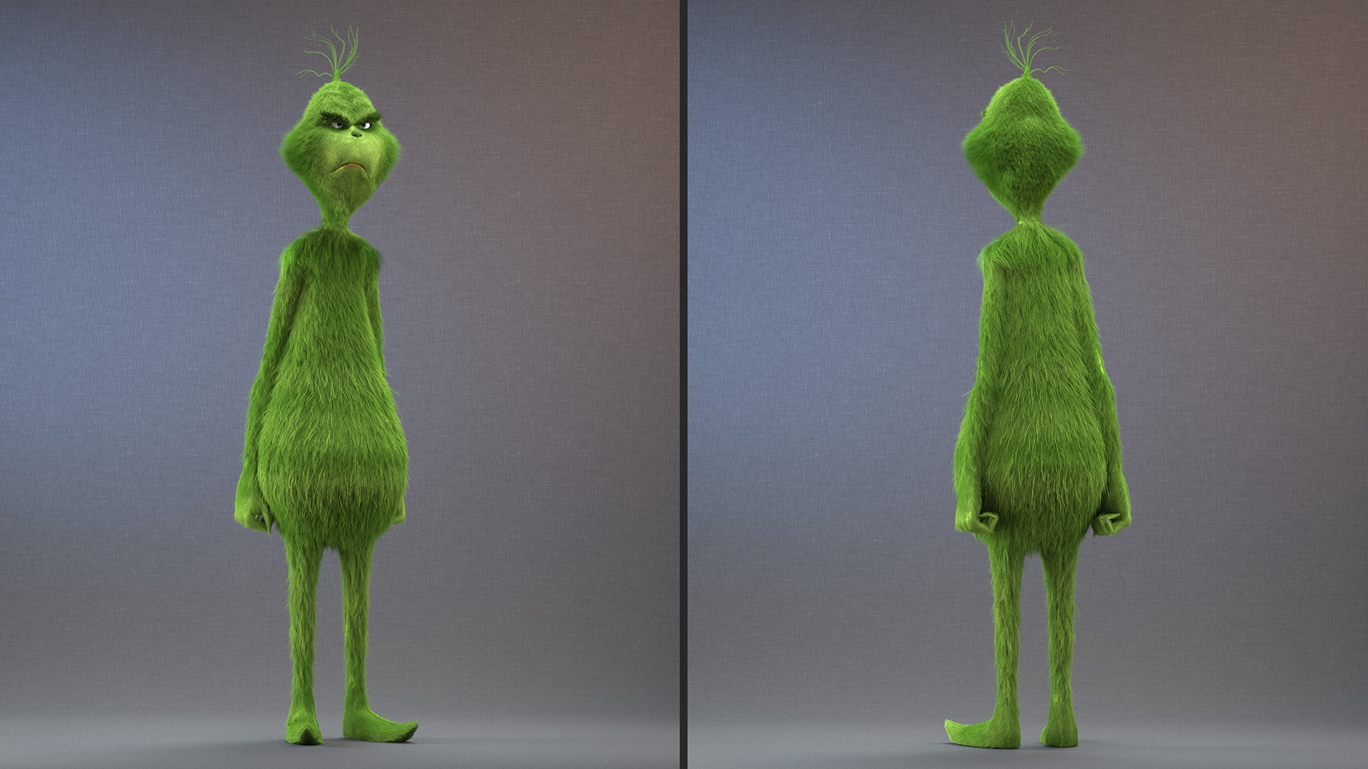The Grinch Cartoon Character with Fur 3D