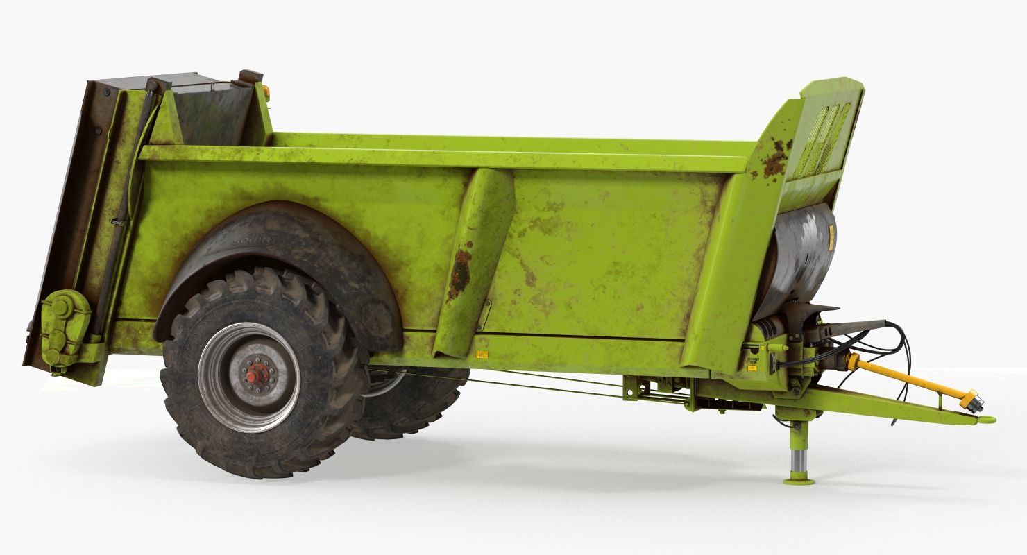 3D model Used Manure Spreader Generic Rigged