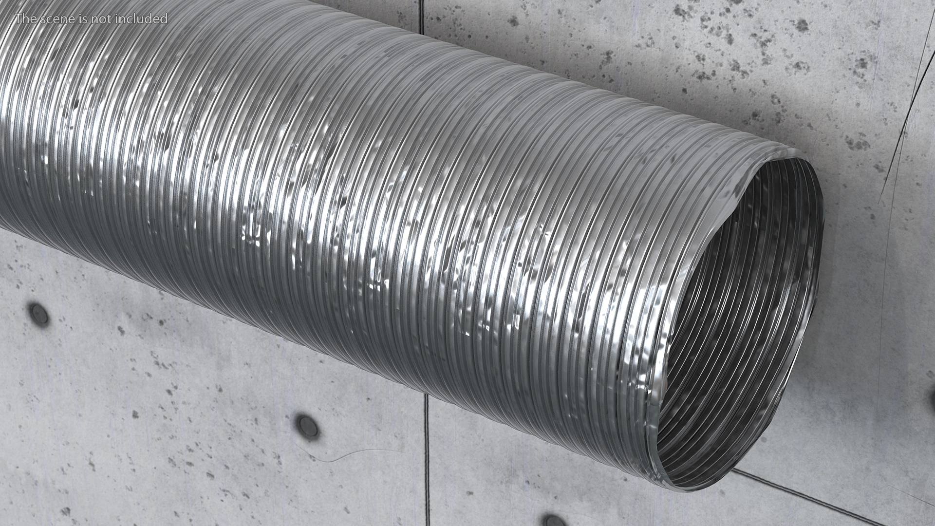 3D Aluminium Flexible Ducting Hose Rigged model