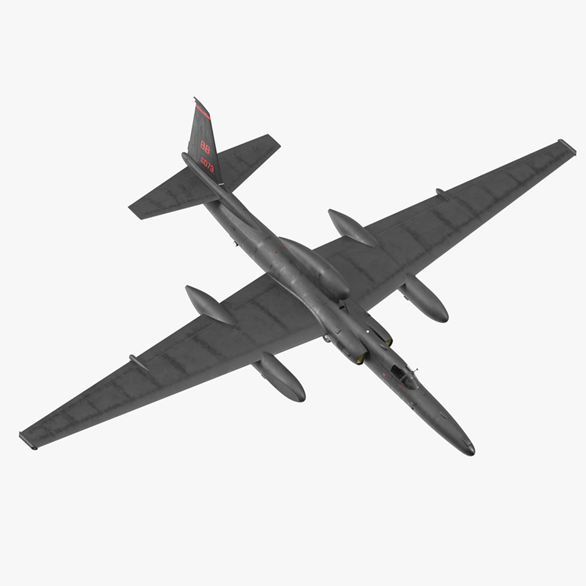 Lockheed U_2 Dragon Lady Aircraft Rigged for Cinema 4D 3D model