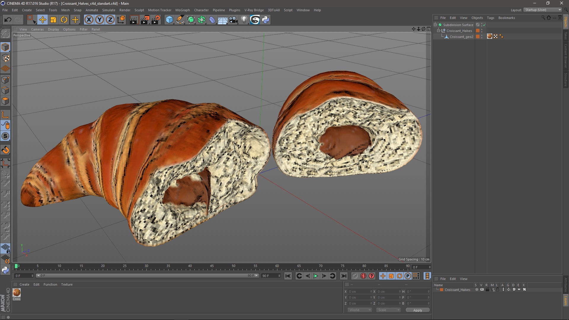 3D Croissant Halves