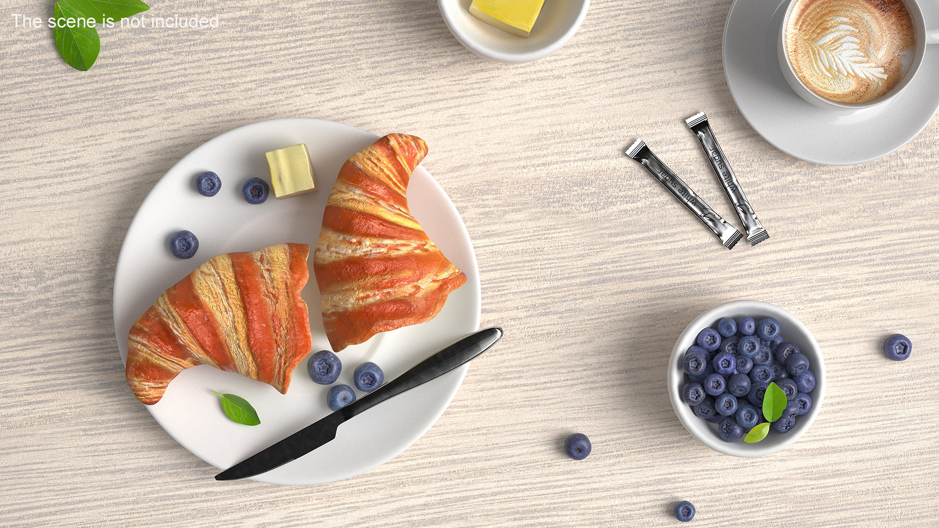 3D Croissant Halves