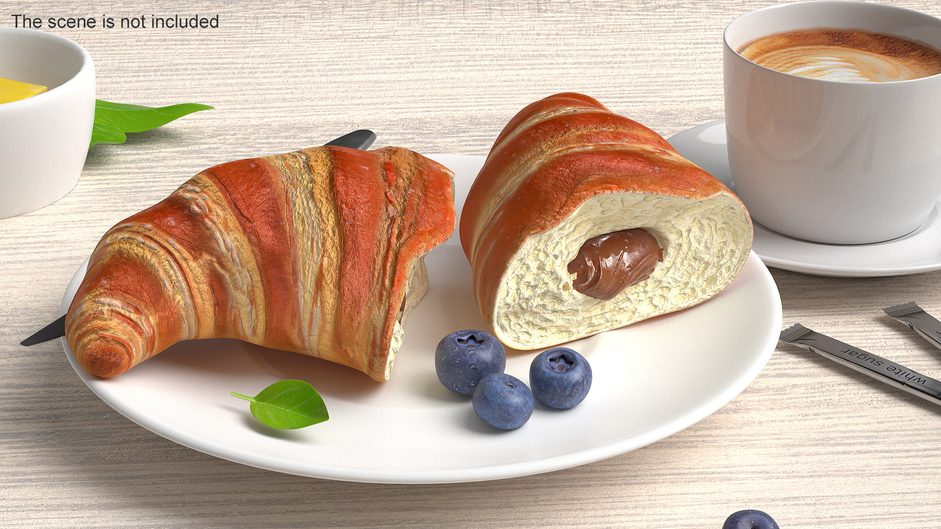 3D Croissant Halves