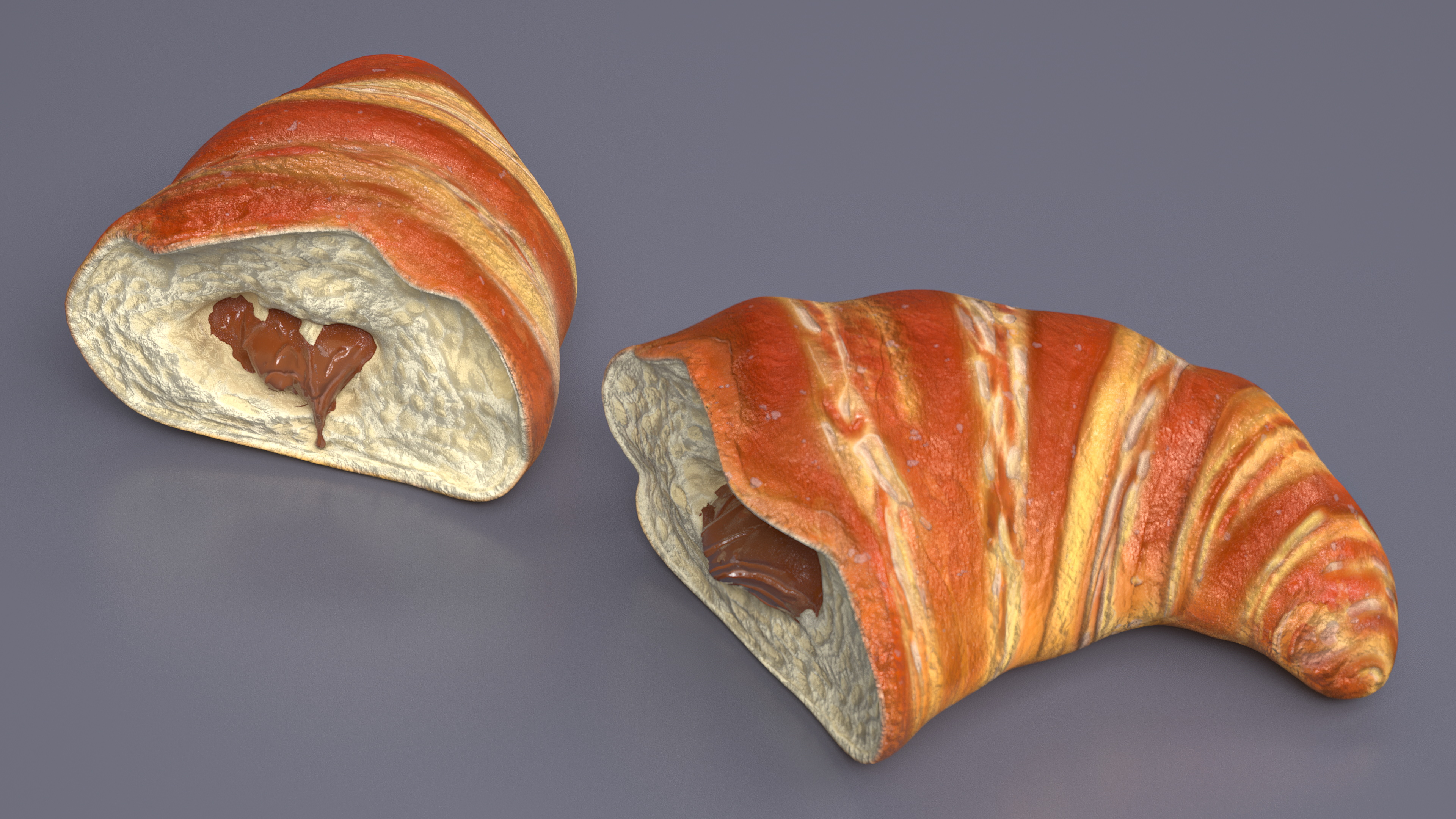 3D Croissant Halves