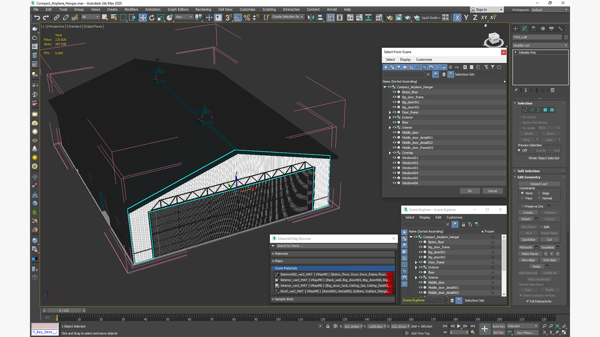 3D Compact Airplane Hangar model