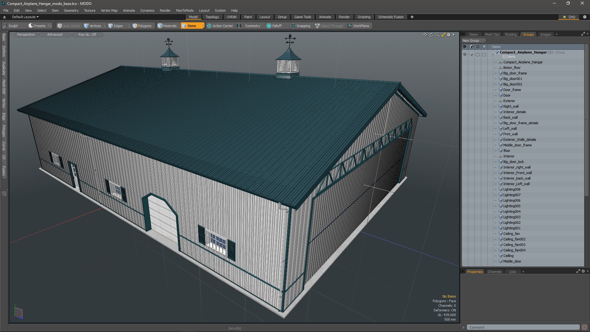 3D Compact Airplane Hangar model