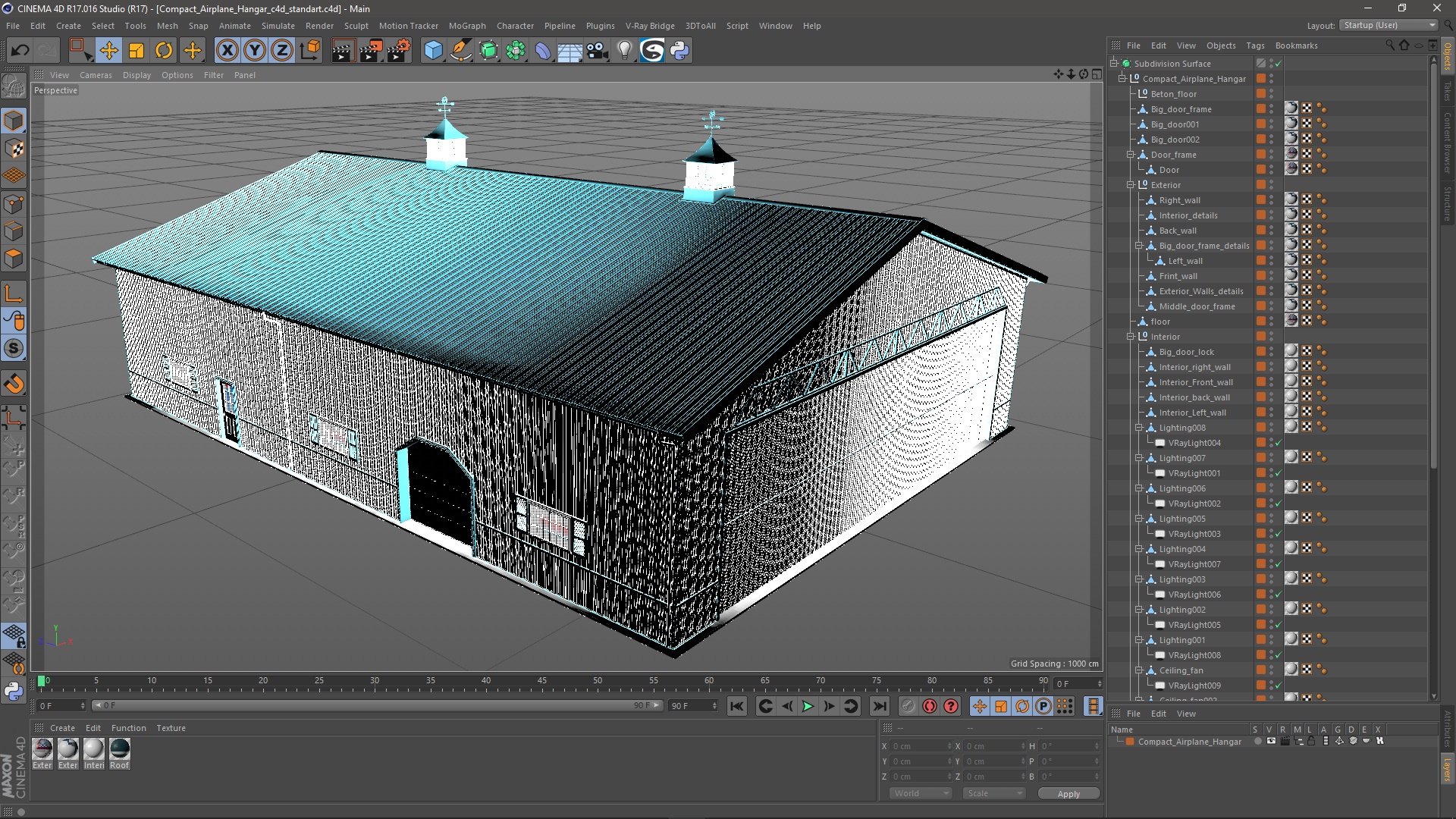 3D Compact Airplane Hangar model