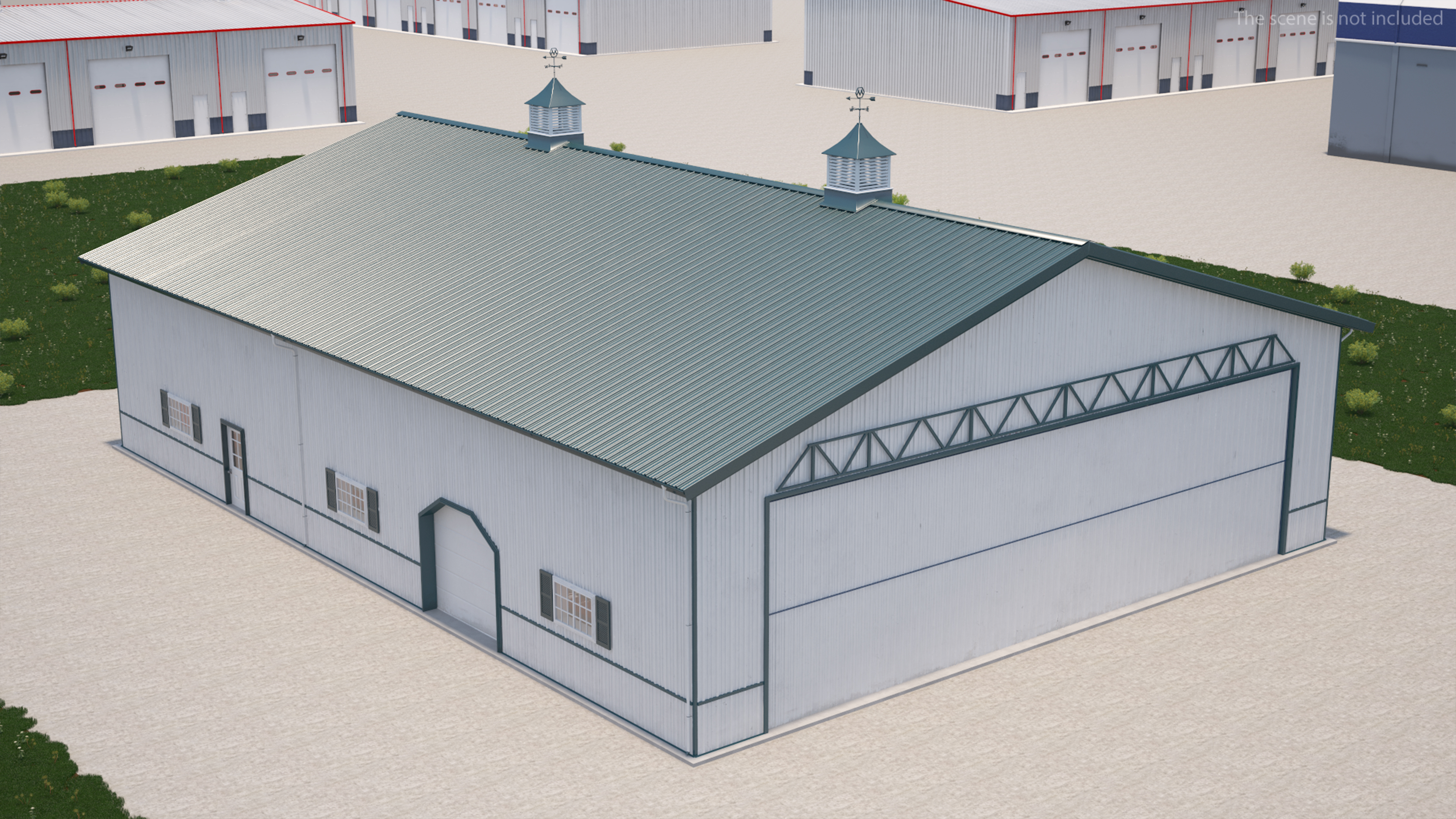 3D Compact Airplane Hangar model
