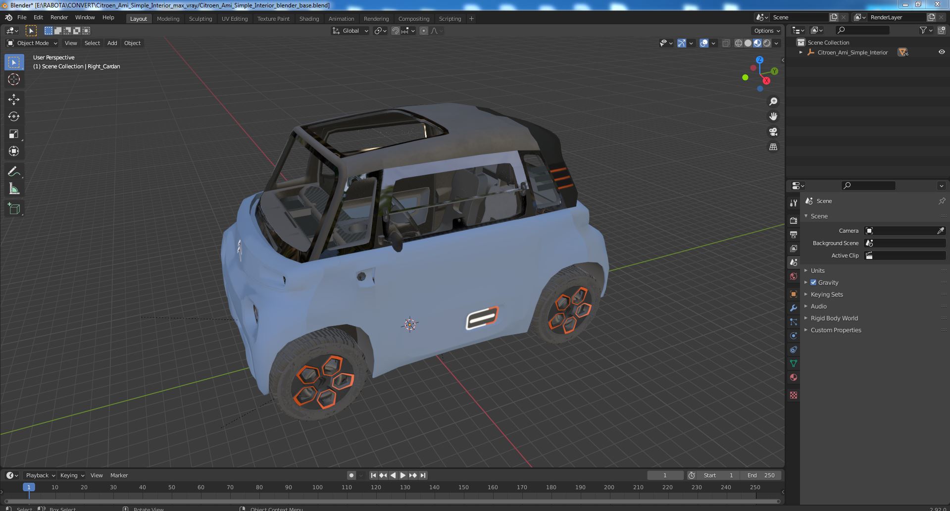 Citroen Ami Simple Interior 3D