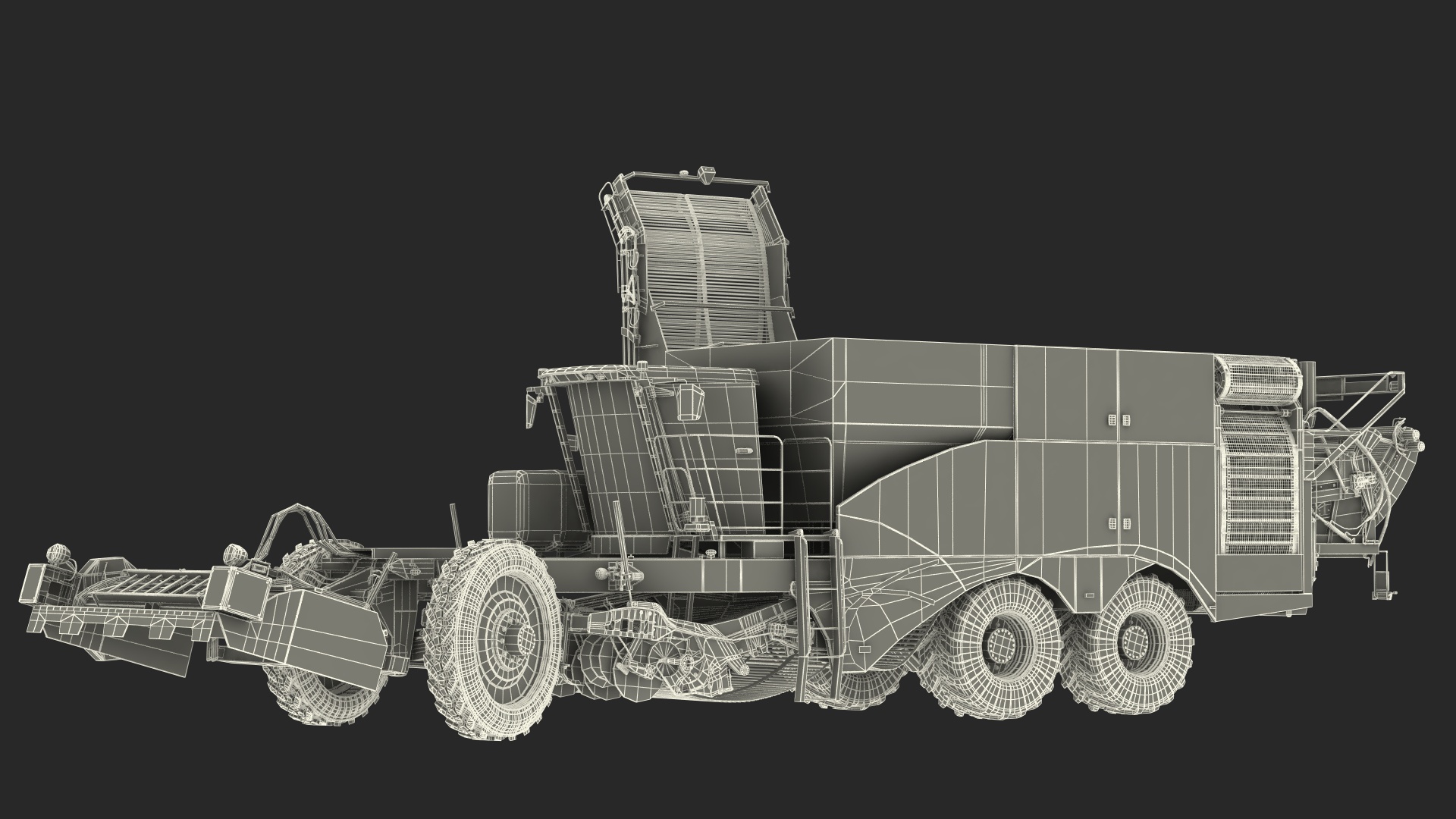 3D Dewulf Enduro 4-Row Harvester Rigged