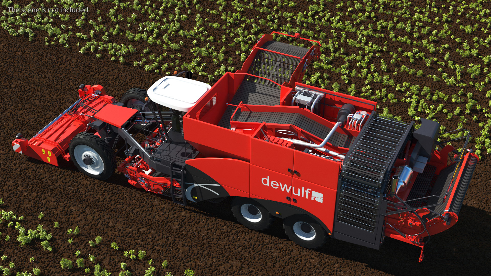 3D Dewulf Enduro 4-Row Harvester Rigged
