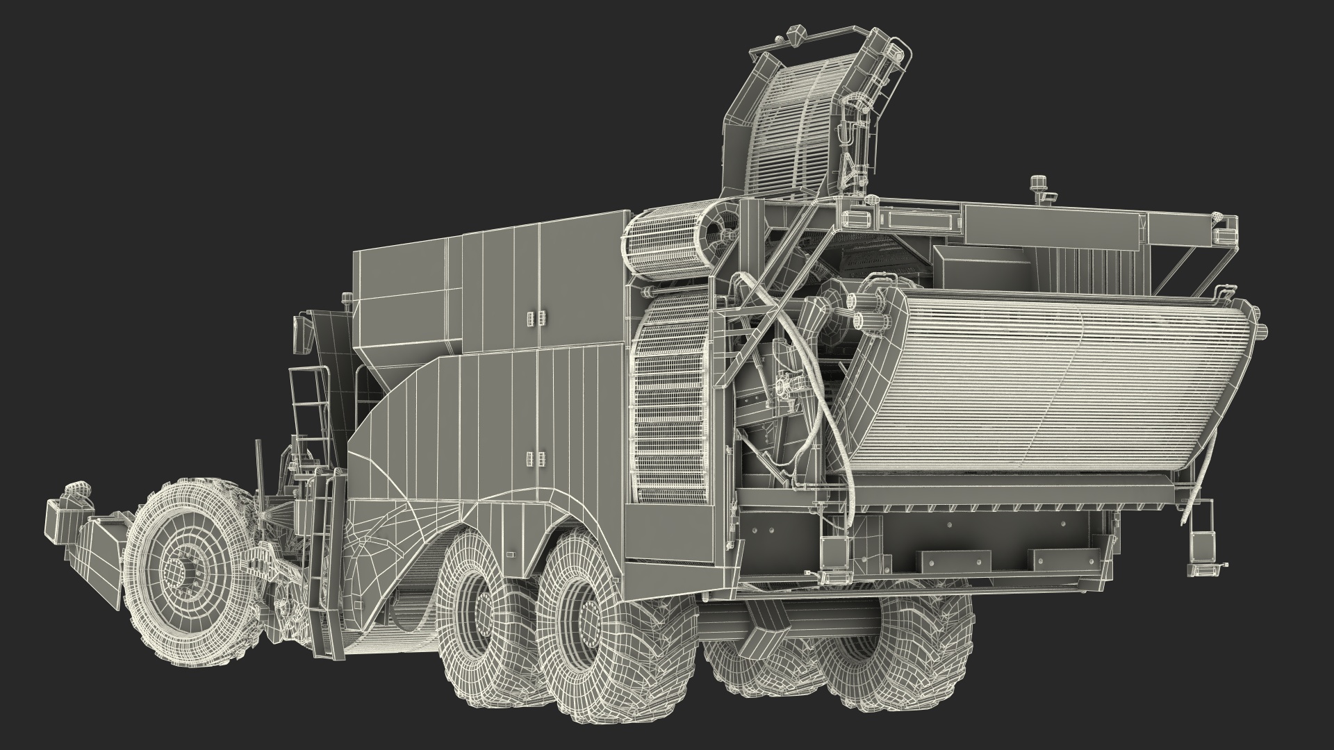 3D Dewulf Enduro 4-Row Harvester Rigged