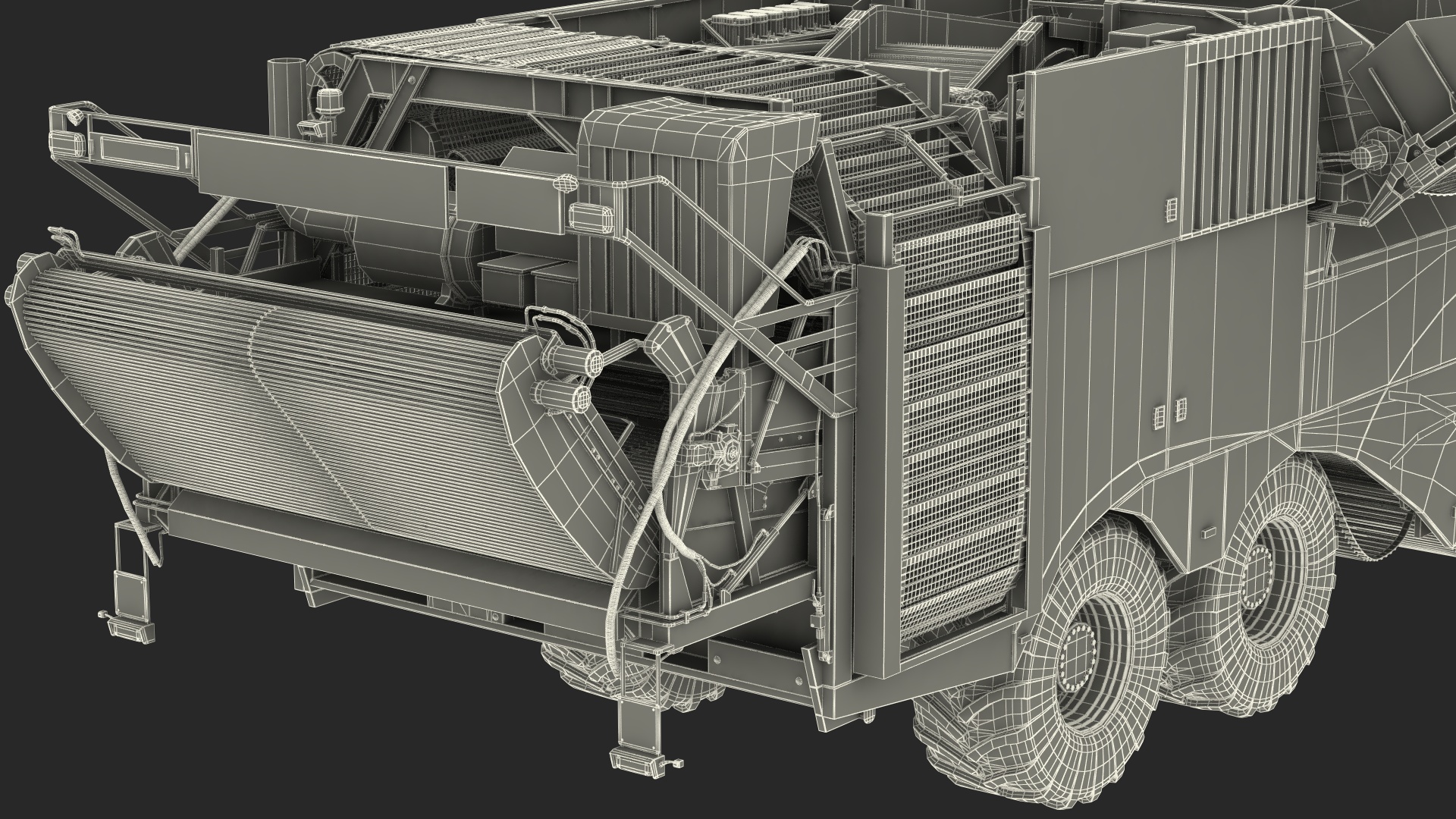 3D Dewulf Enduro 4-Row Harvester Rigged