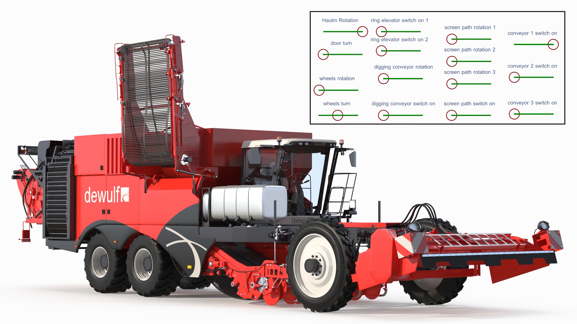3D Dewulf Enduro 4-Row Harvester Rigged