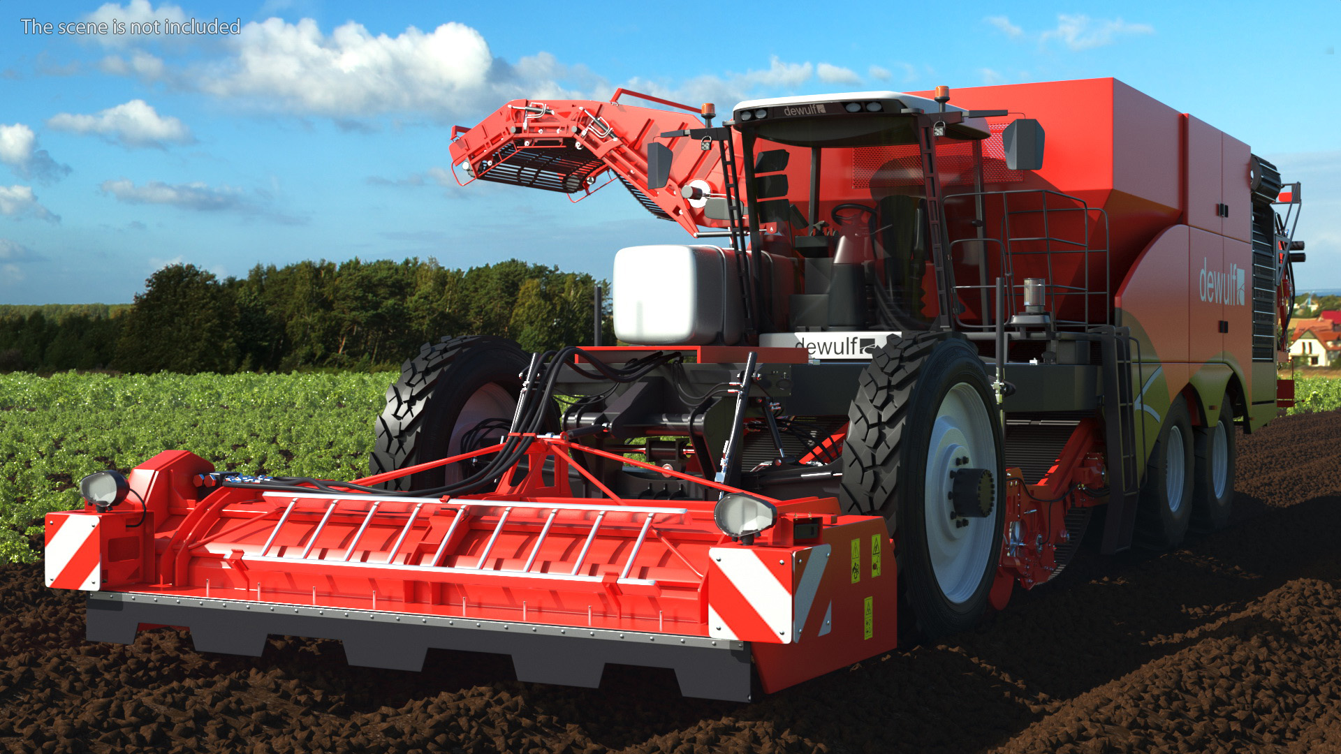 3D Dewulf Enduro 4-Row Harvester Rigged