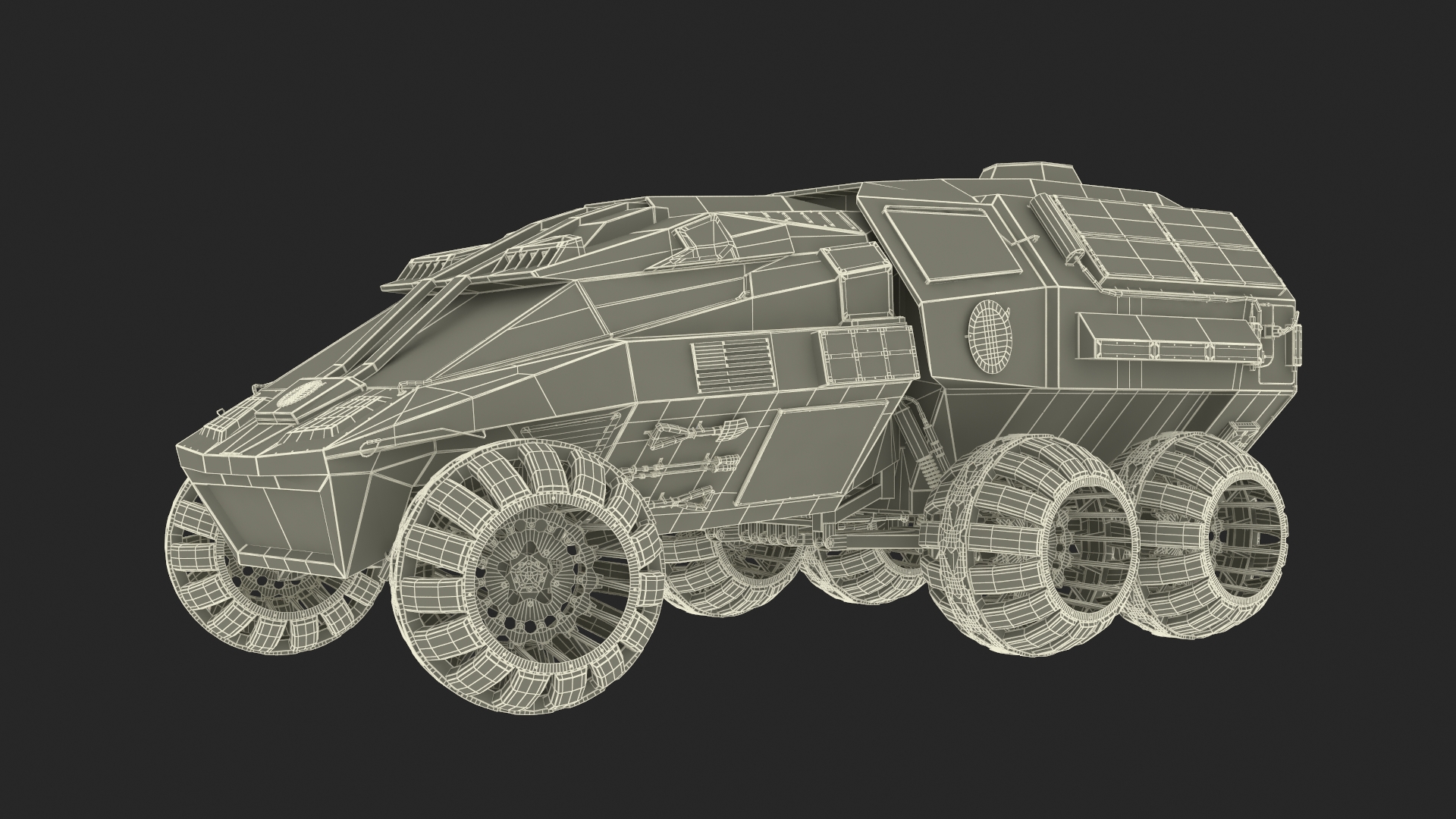 3D Futuristic Mars Rover in Cave Rigged
