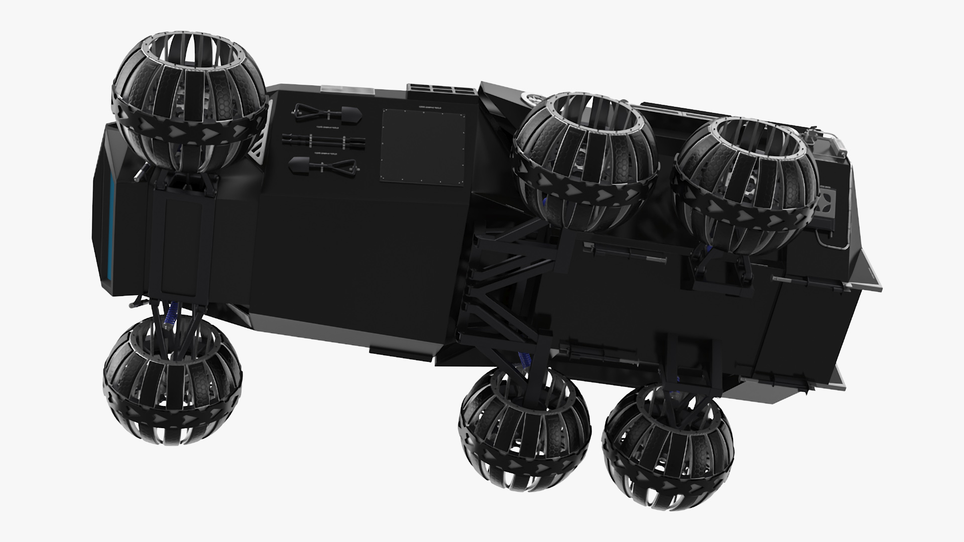 3D Futuristic Mars Rover in Cave Rigged