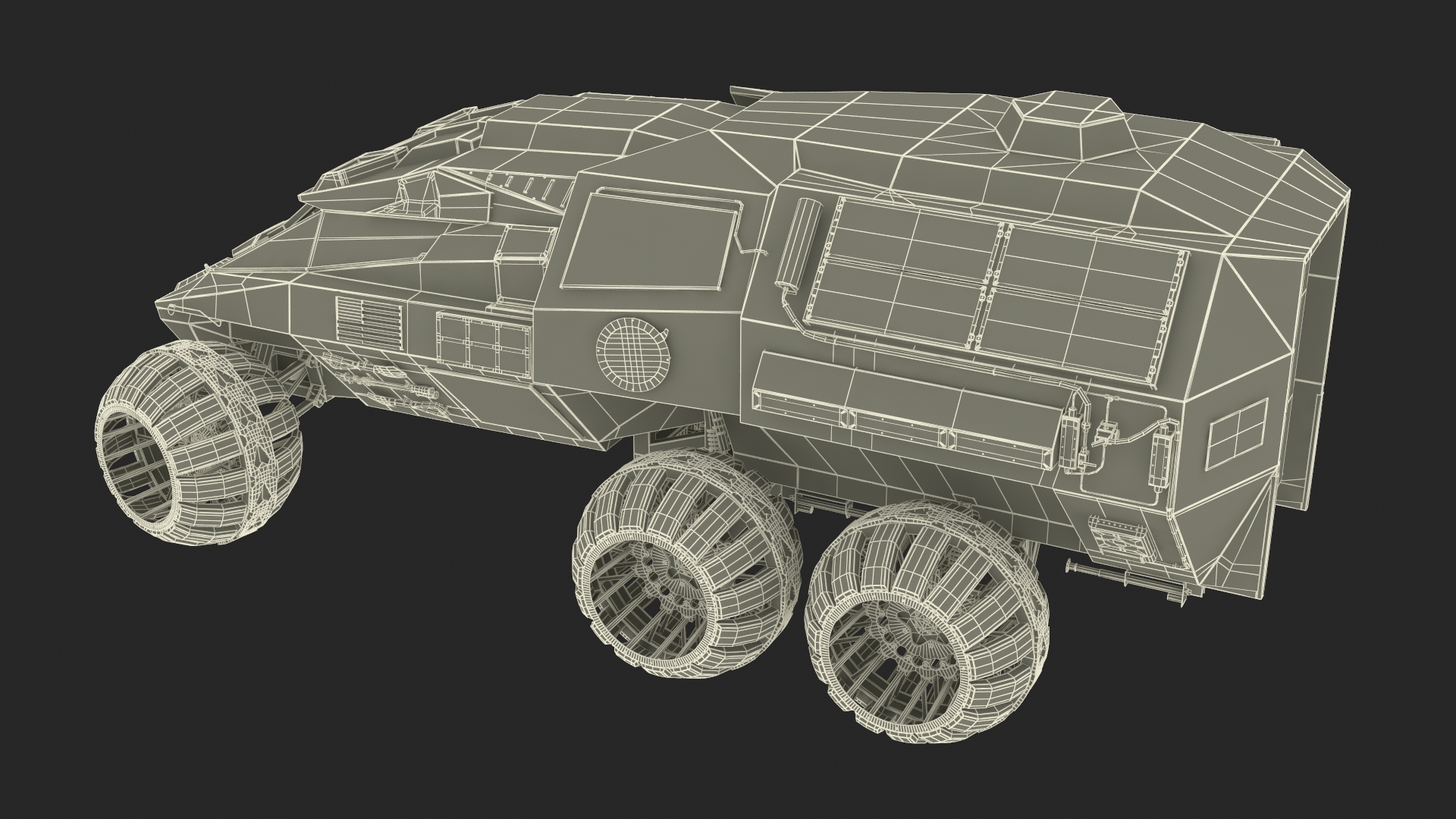 3D Futuristic Mars Rover in Cave Rigged