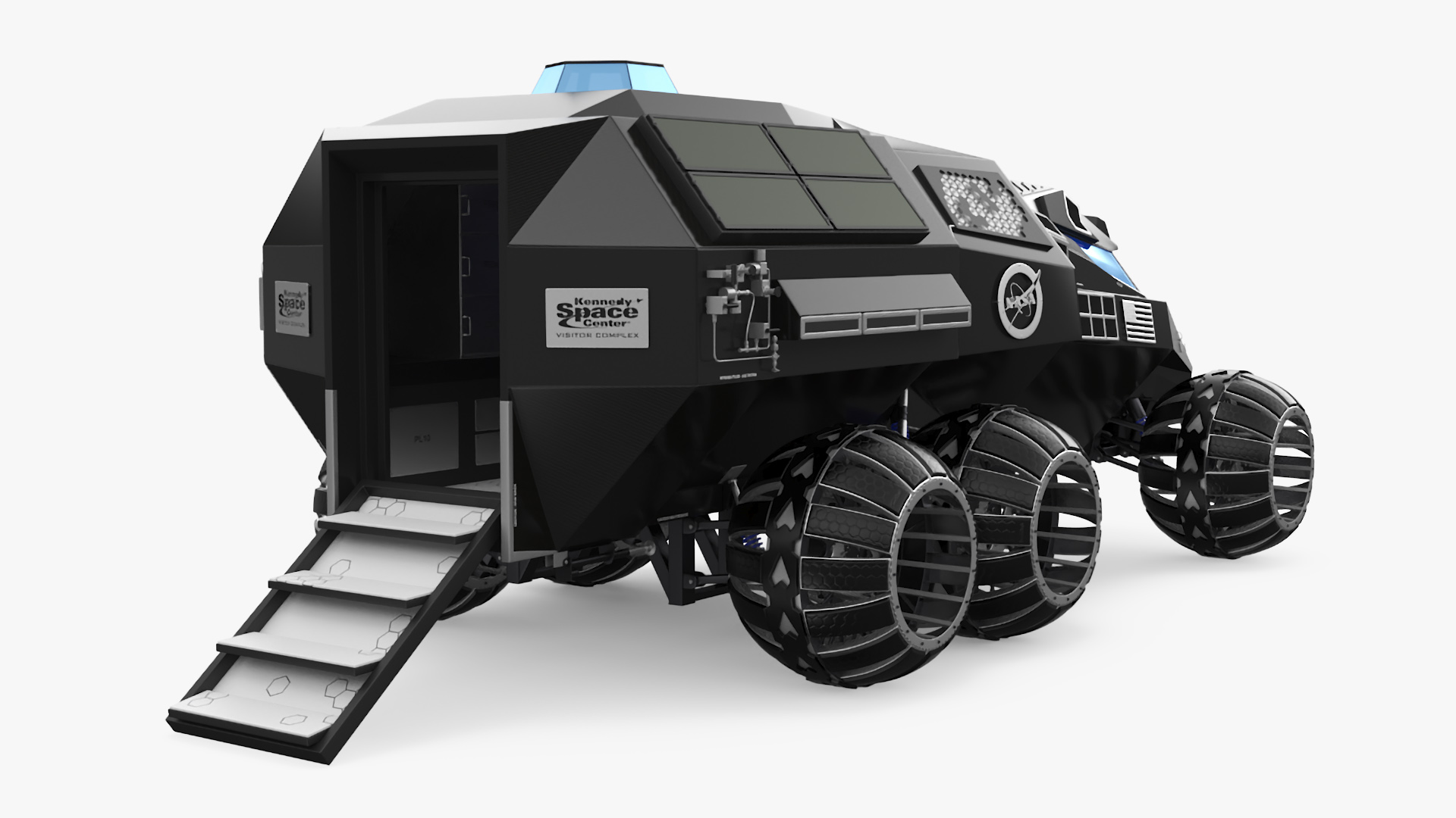 3D Futuristic Mars Rover in Cave Rigged