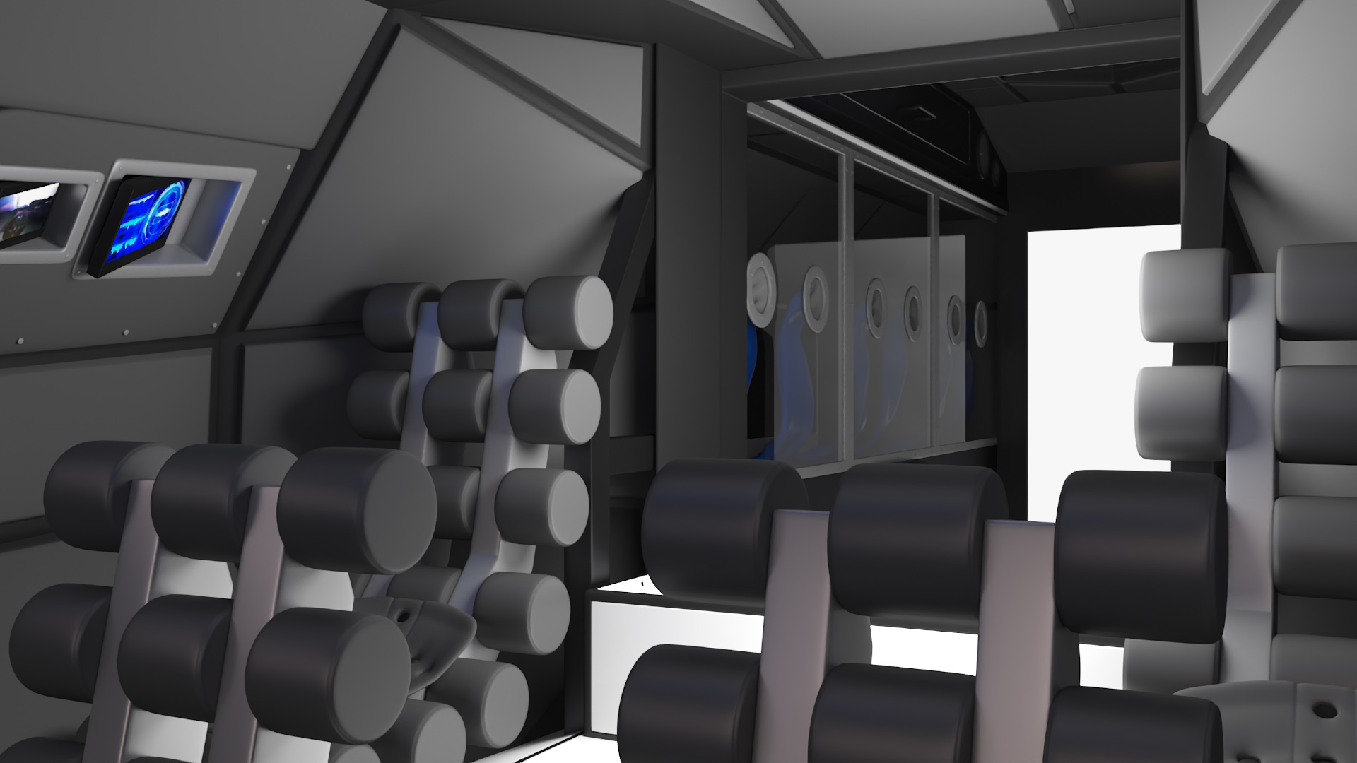3D Futuristic Mars Rover in Cave Rigged