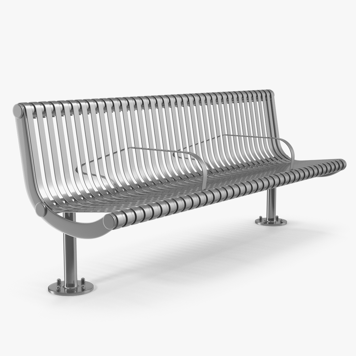 Chrome Coated Bench 3D Model