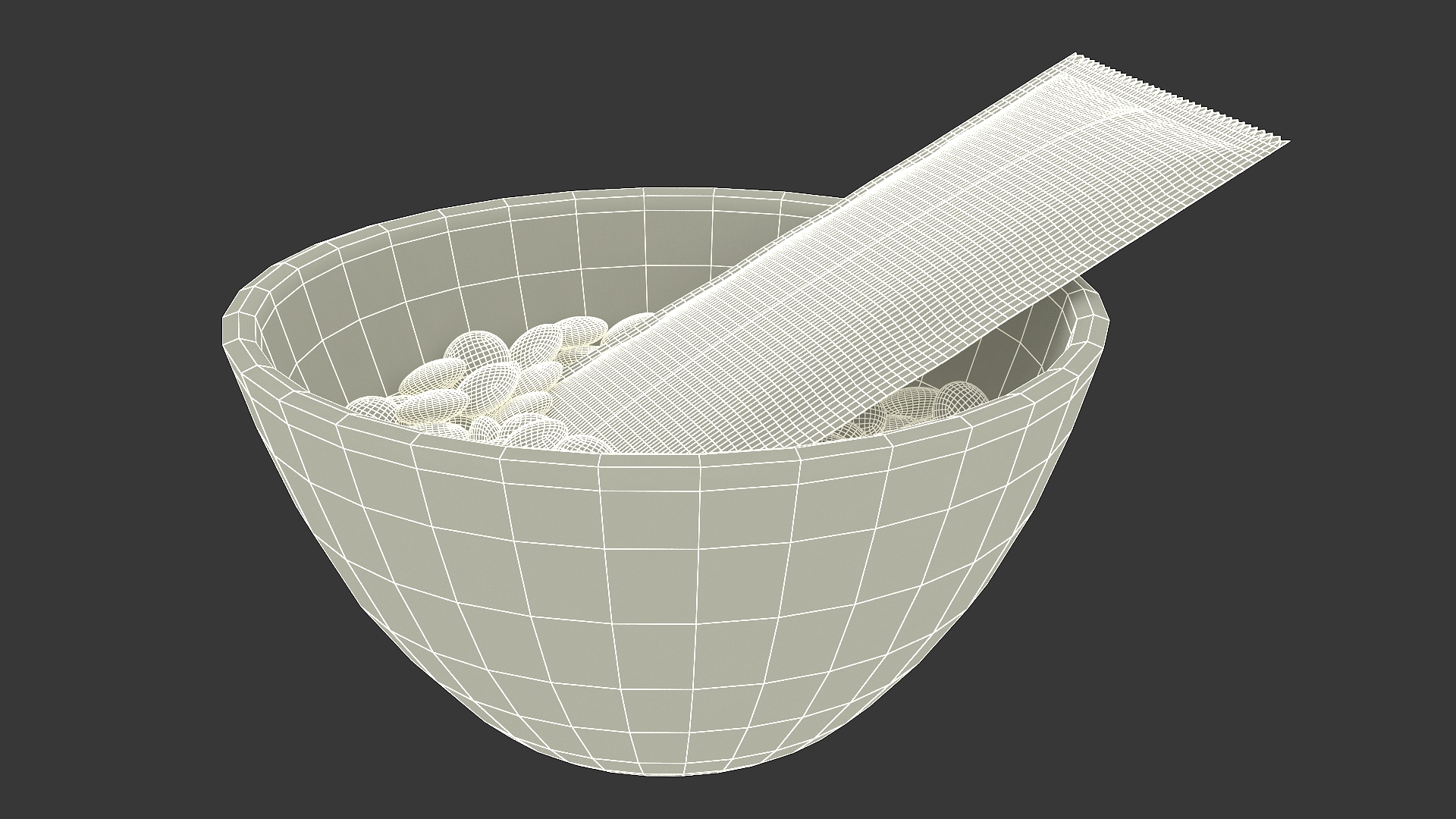 M and Ms Candies in Bowl with Package 3D