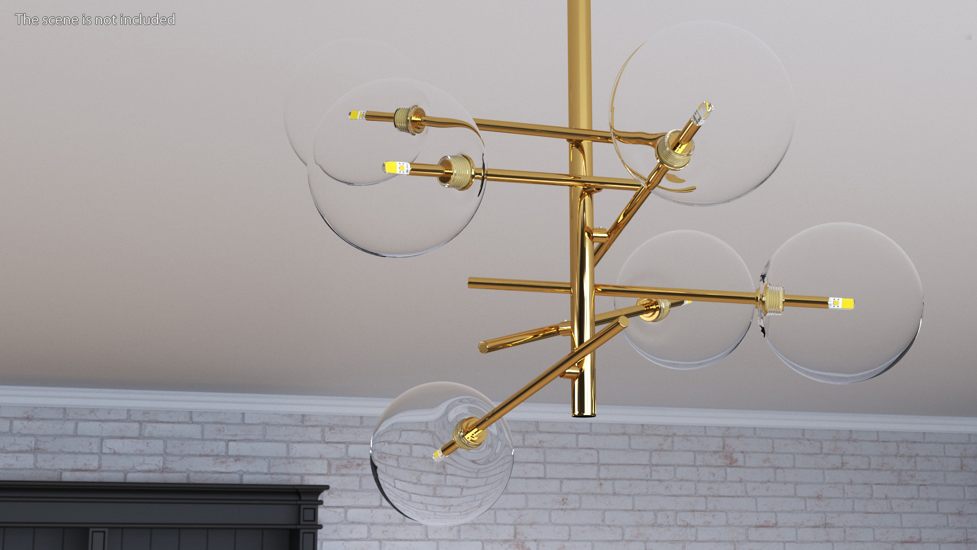 3D model Bubbles Pendant Led Light Gold
