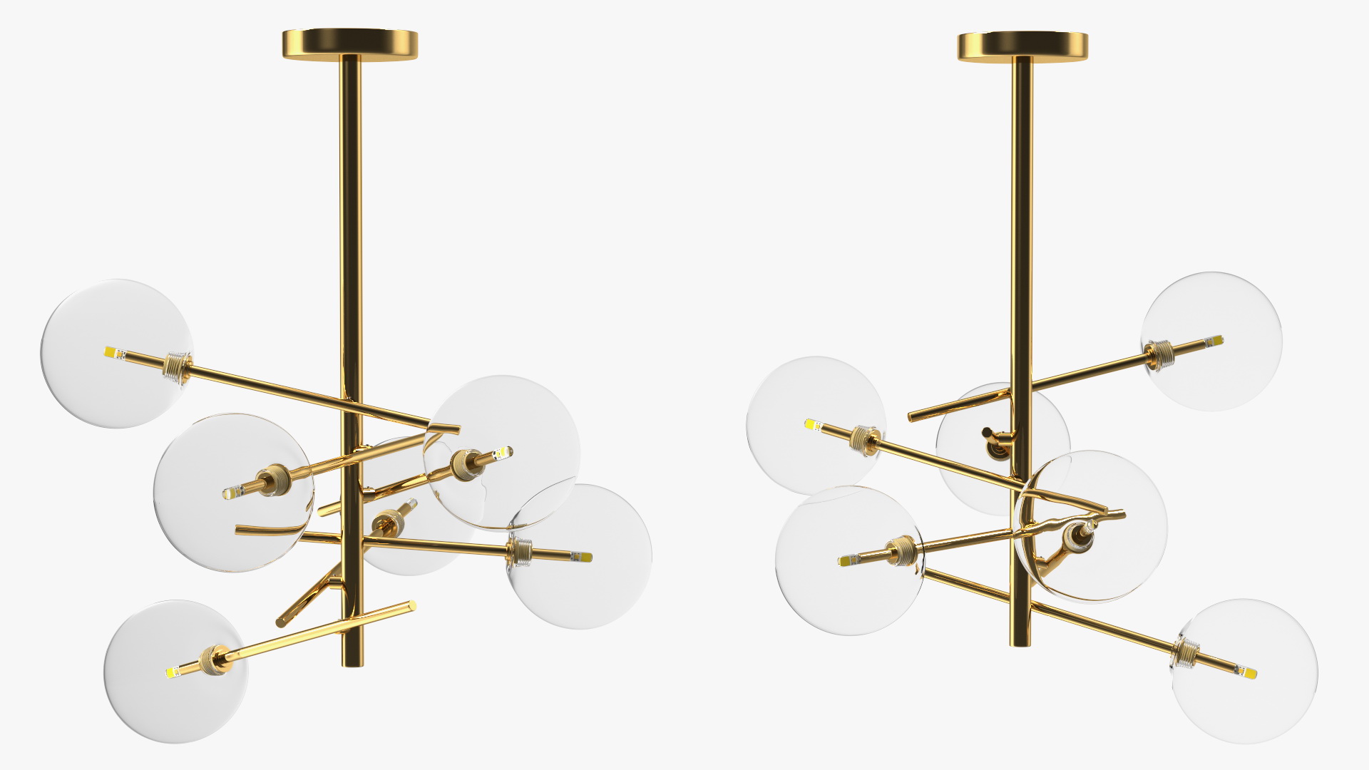 3D model Bubbles Pendant Led Light Gold