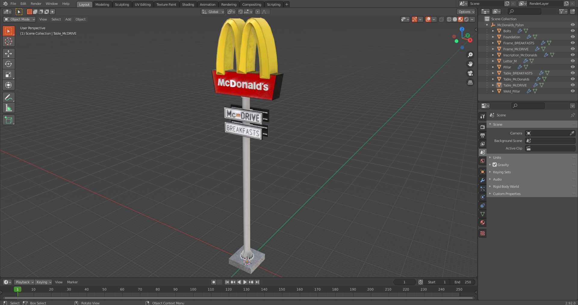3D model McDonalds Pylon
