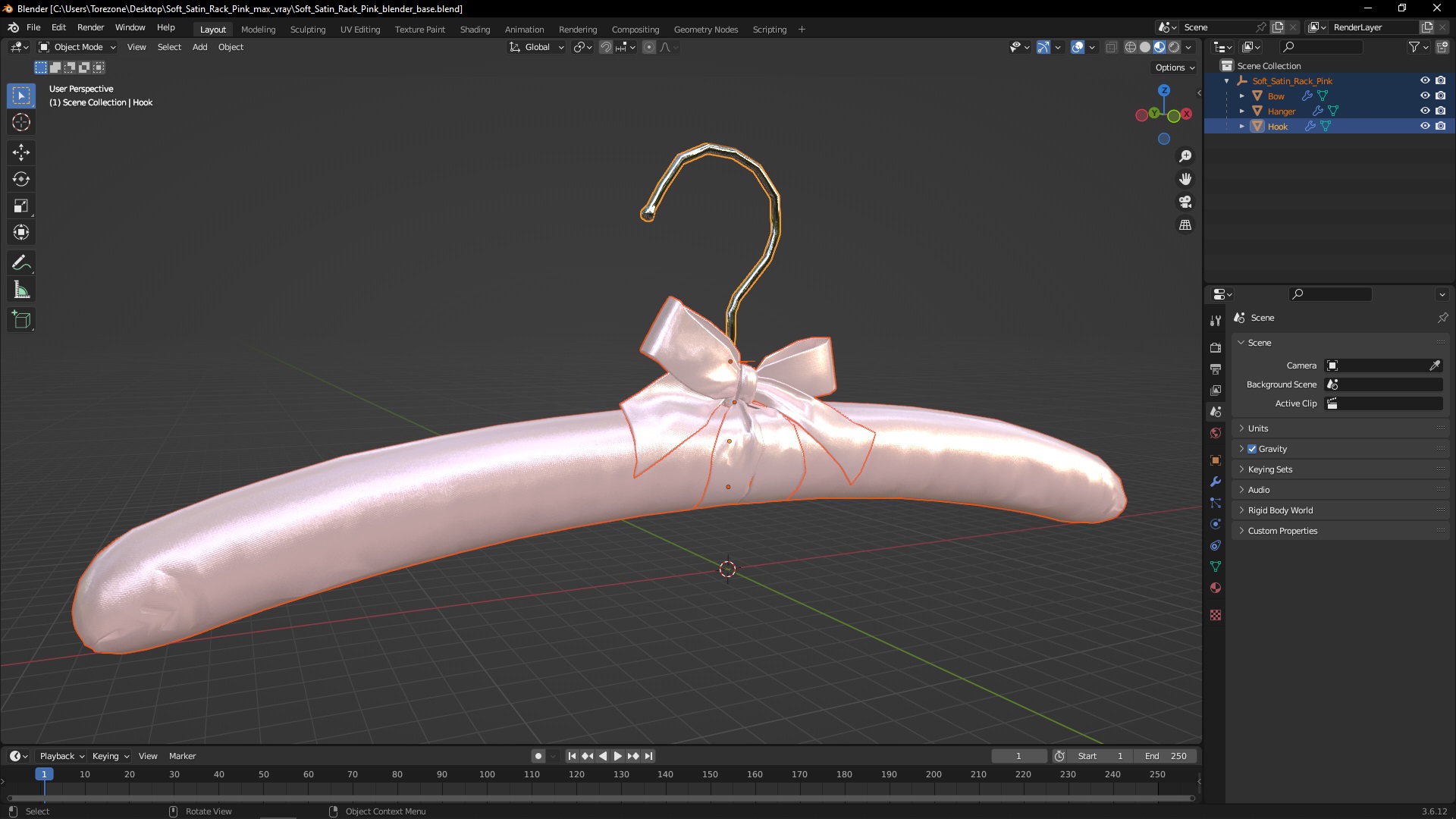 3D model Soft Satin Rack Pink
