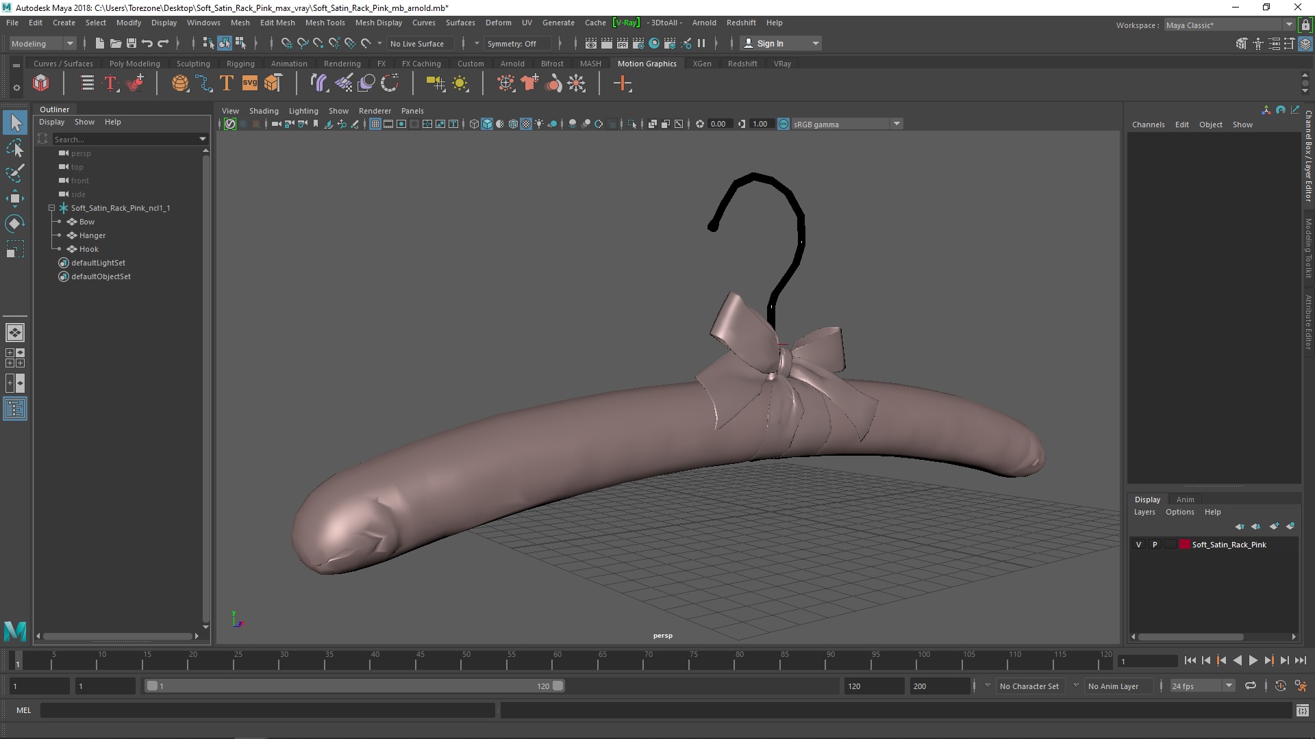 3D model Soft Satin Rack Pink
