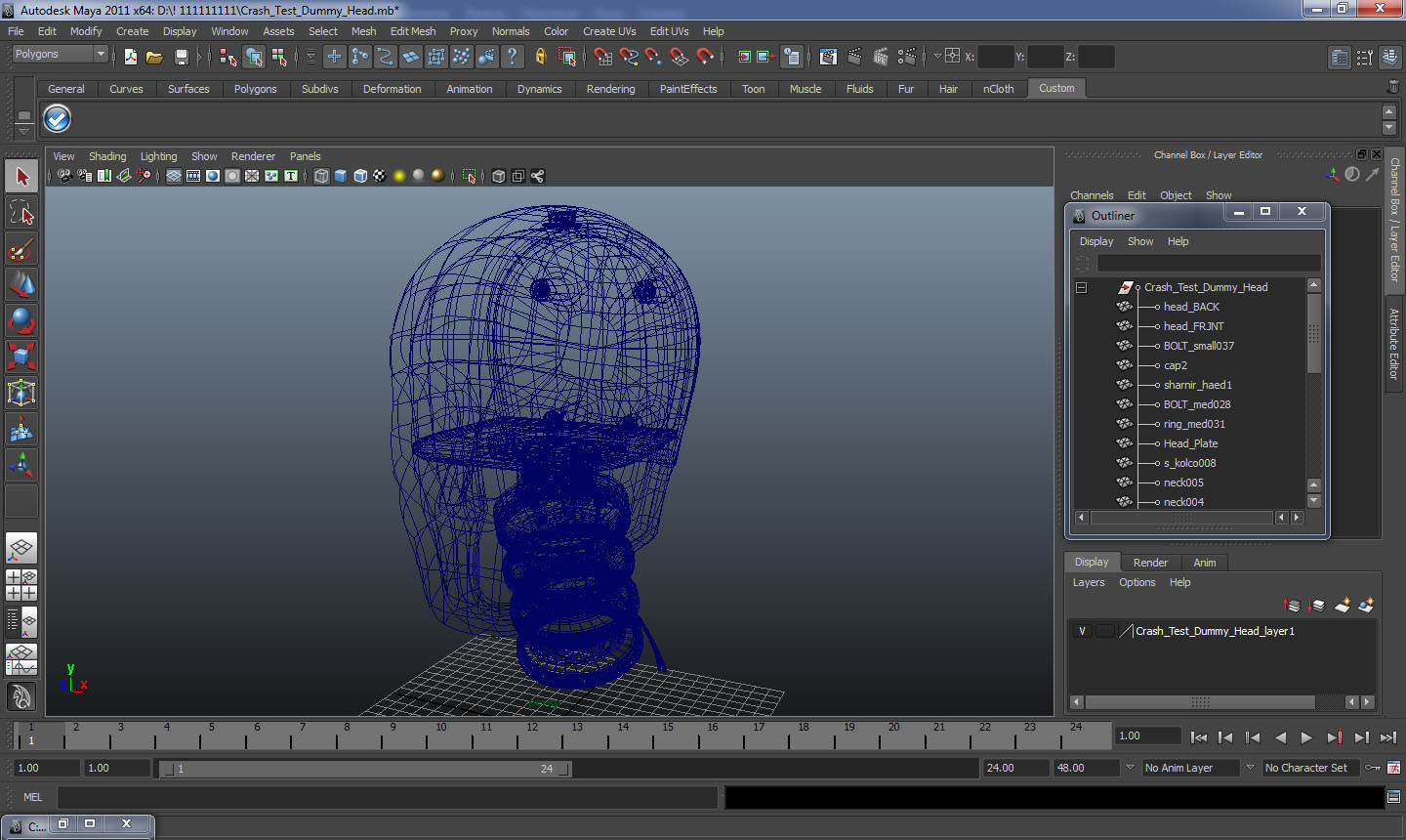 3D Crash Test Dummy Head