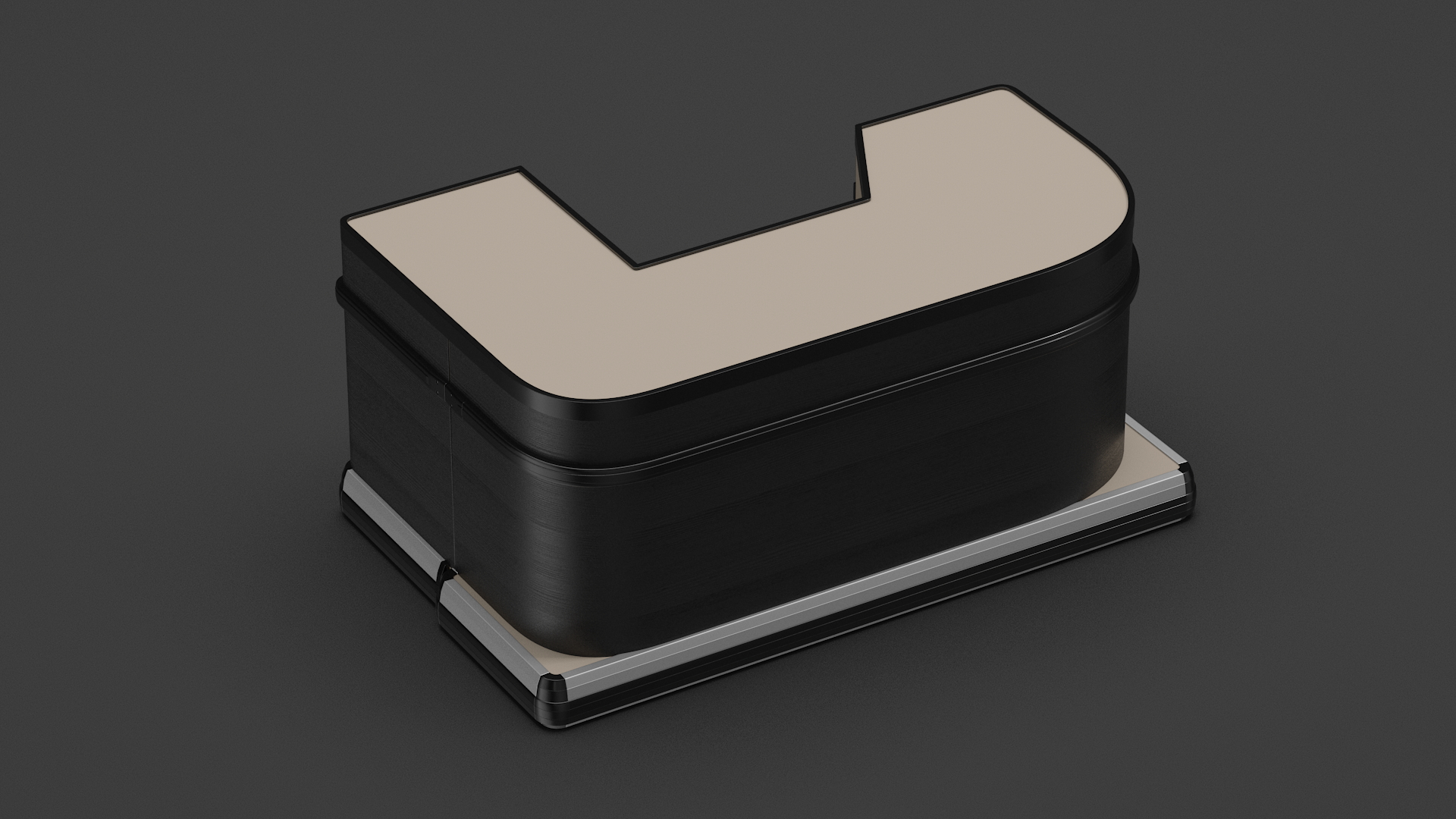 3D Retail Checkout Counter Dark Wood model