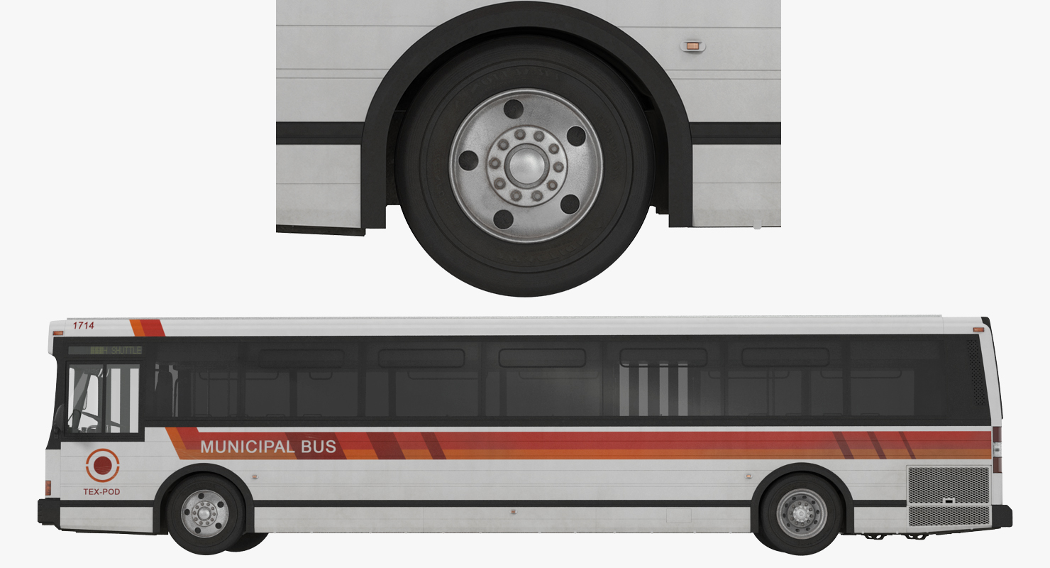 Flxible Metro D Municipal Bus 3D model