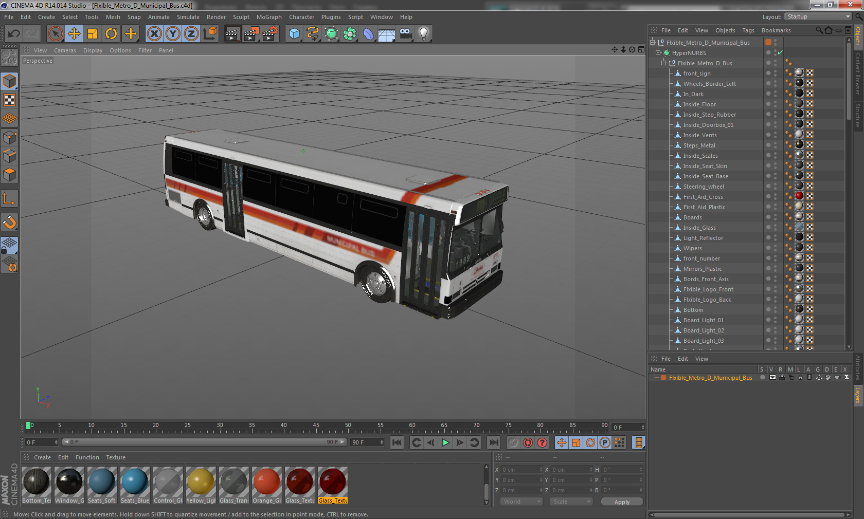 Flxible Metro D Municipal Bus 3D model