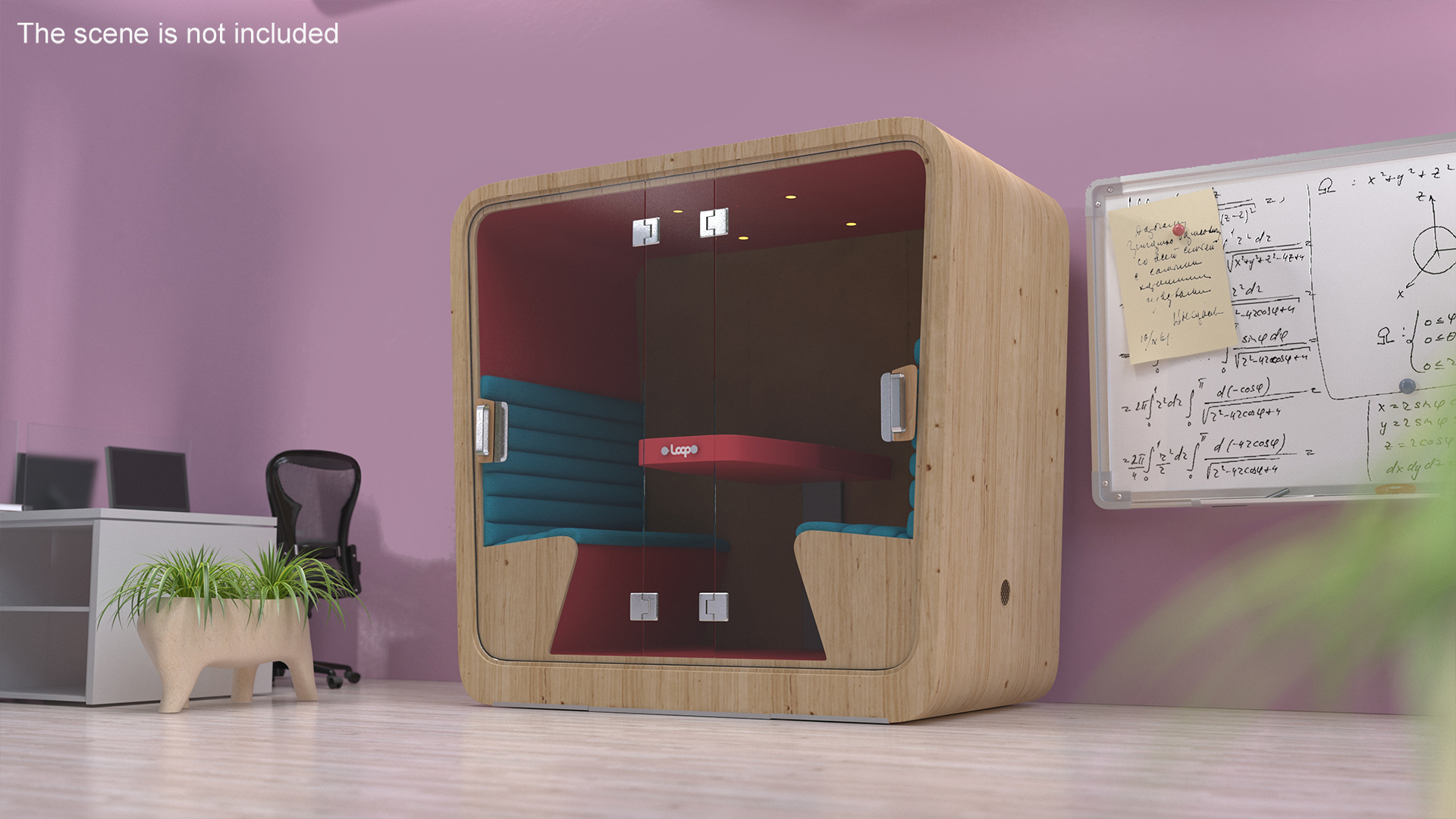 Wooden Soundproof Meeting Pod Loop 3D model