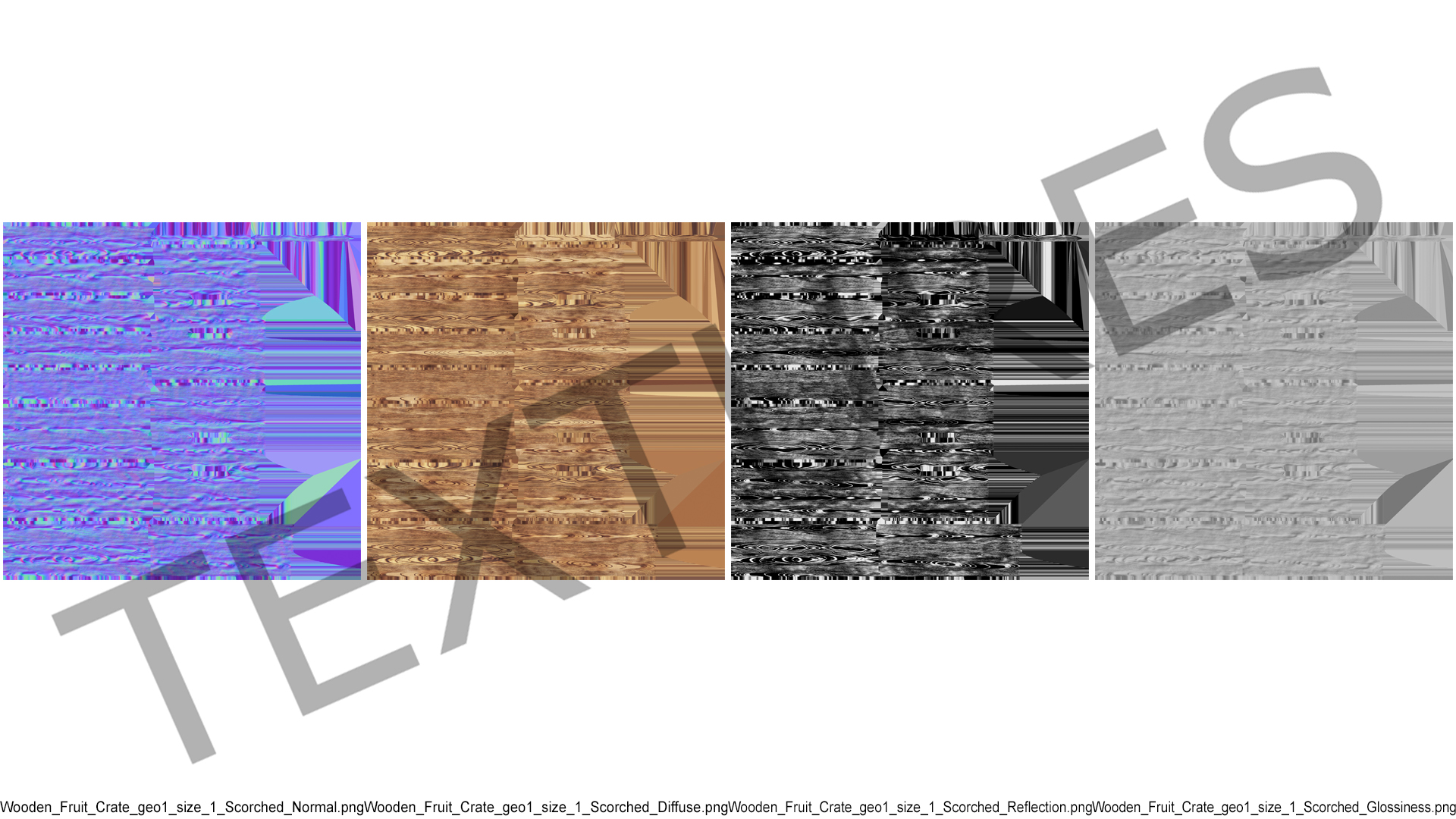 3D model Scorched Small Low Wooden Fruit Box
