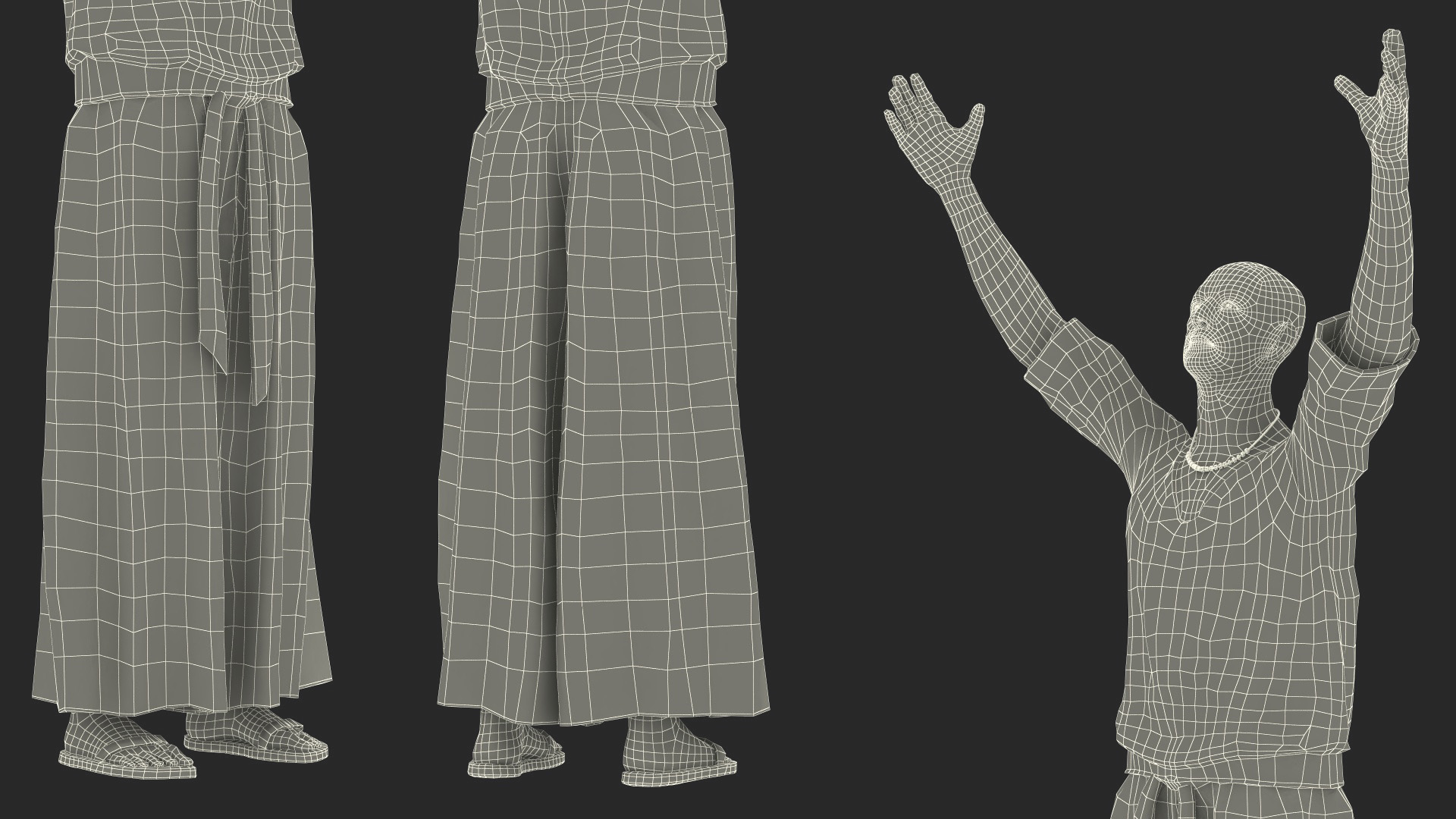 Ancient Priest Calling on the Gods 3D model