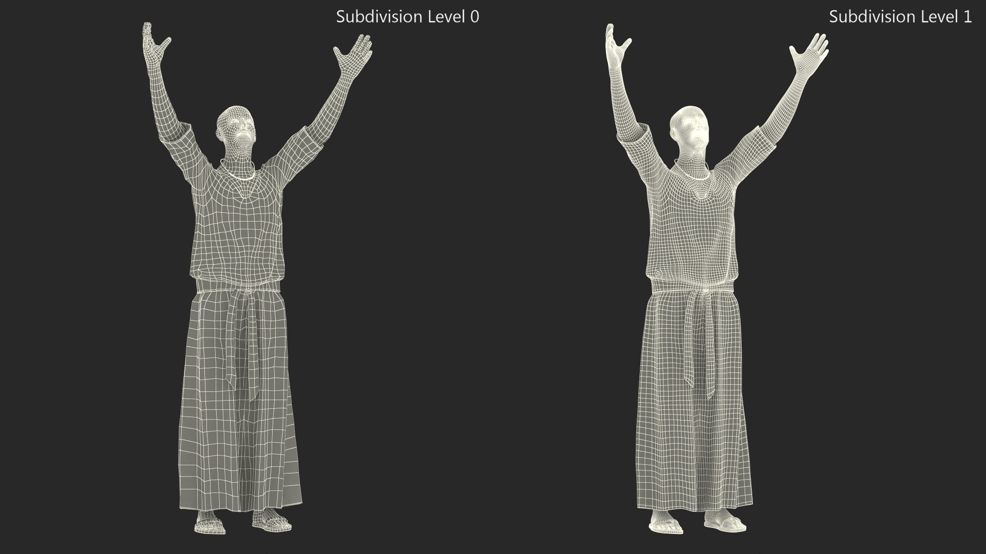 Ancient Priest Calling on the Gods 3D model