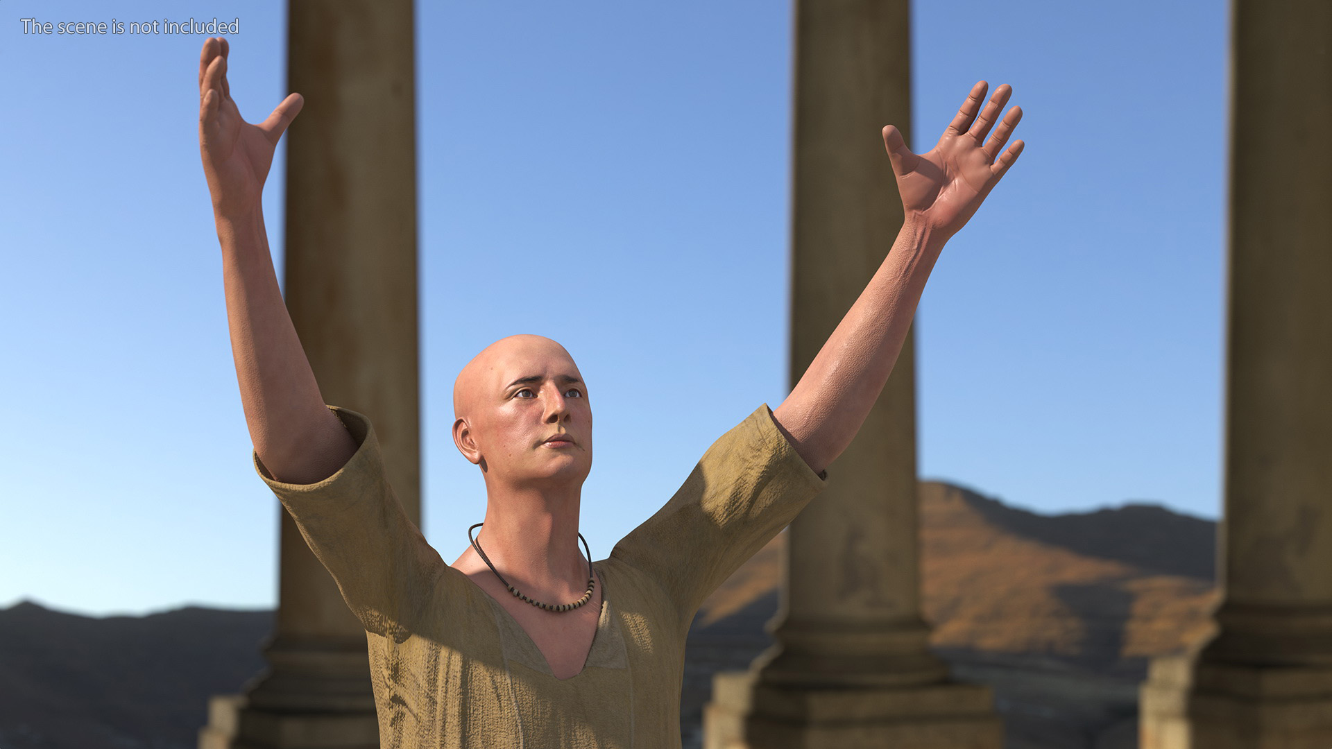 Ancient Priest Calling on the Gods 3D model