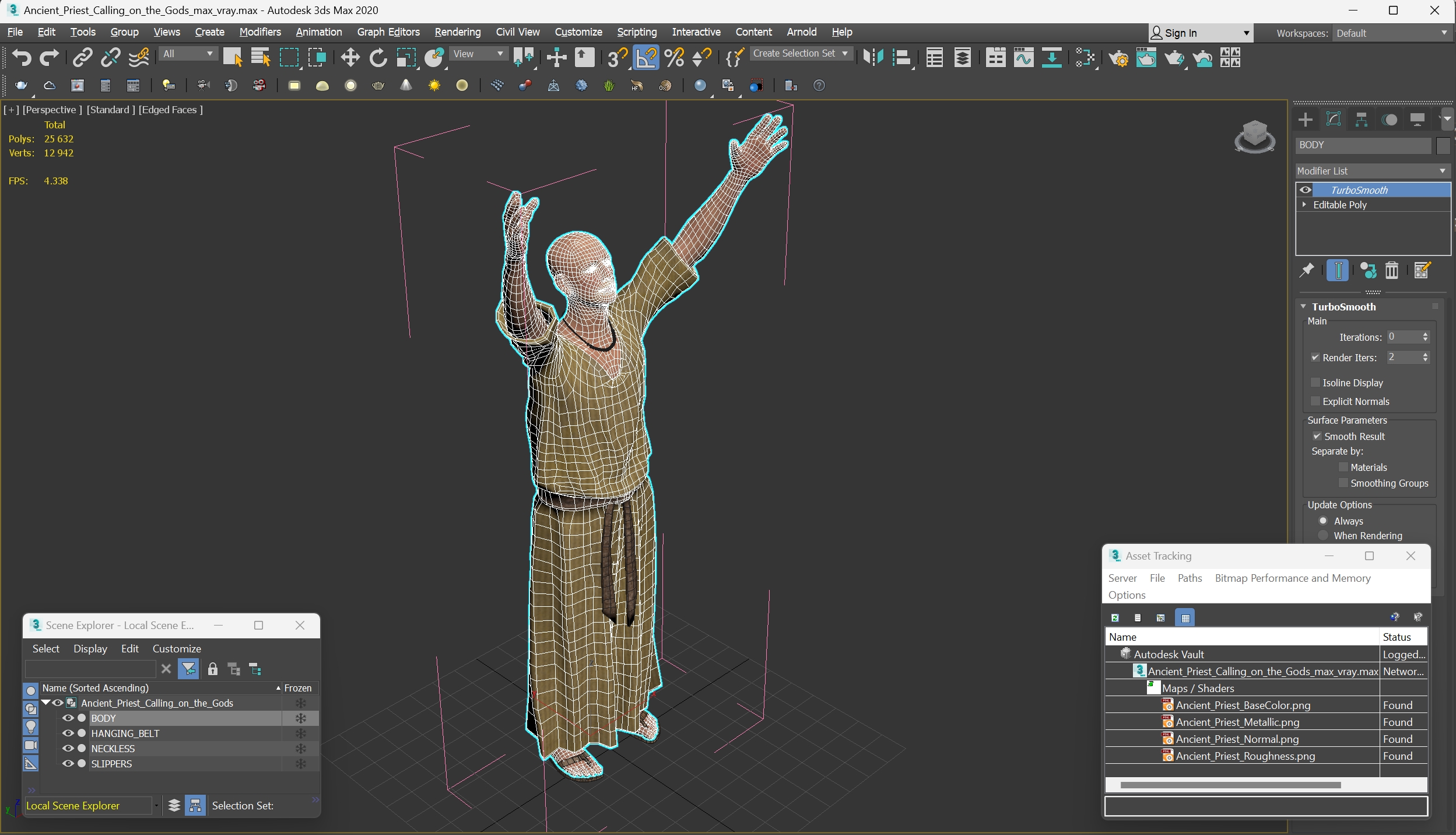 Ancient Priest Calling on the Gods 3D model