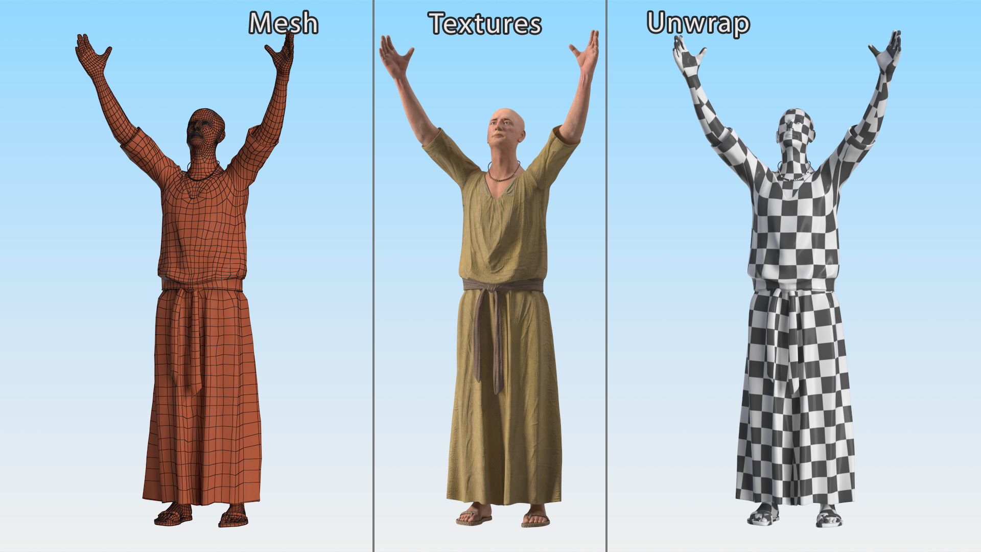 Ancient Priest Calling on the Gods 3D model
