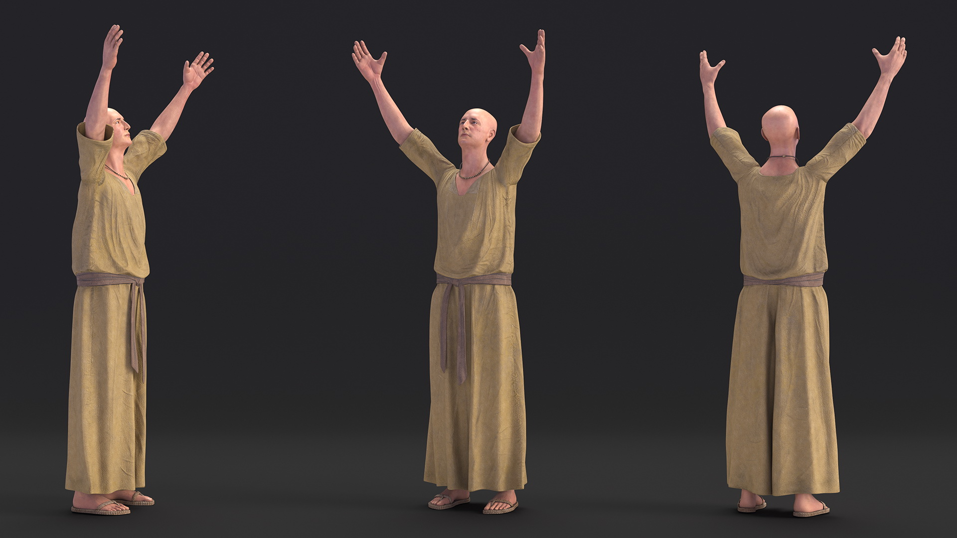Ancient Priest Calling on the Gods 3D model