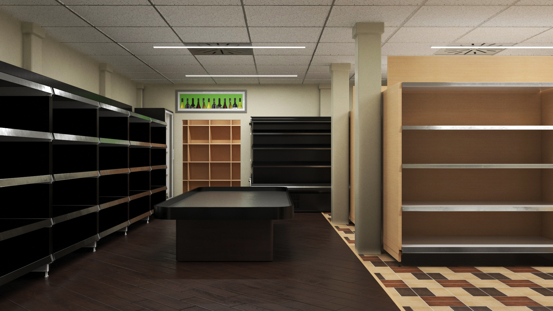 Grocery Store Interior Design 3D model